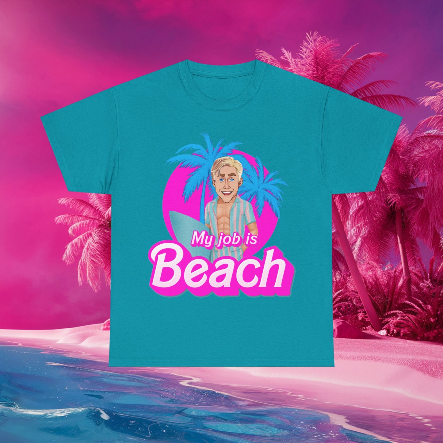 My Job Is Beach Tshirt Ken Shirt Barbie T-shirt Surfing Tee Surf T shirt Summer Shirt Vacation T-Shirt Surfing Gift for Surfer Summer Gift T-shirts Barbie Celebrities Ken Movies Ryan Gosling Printify
