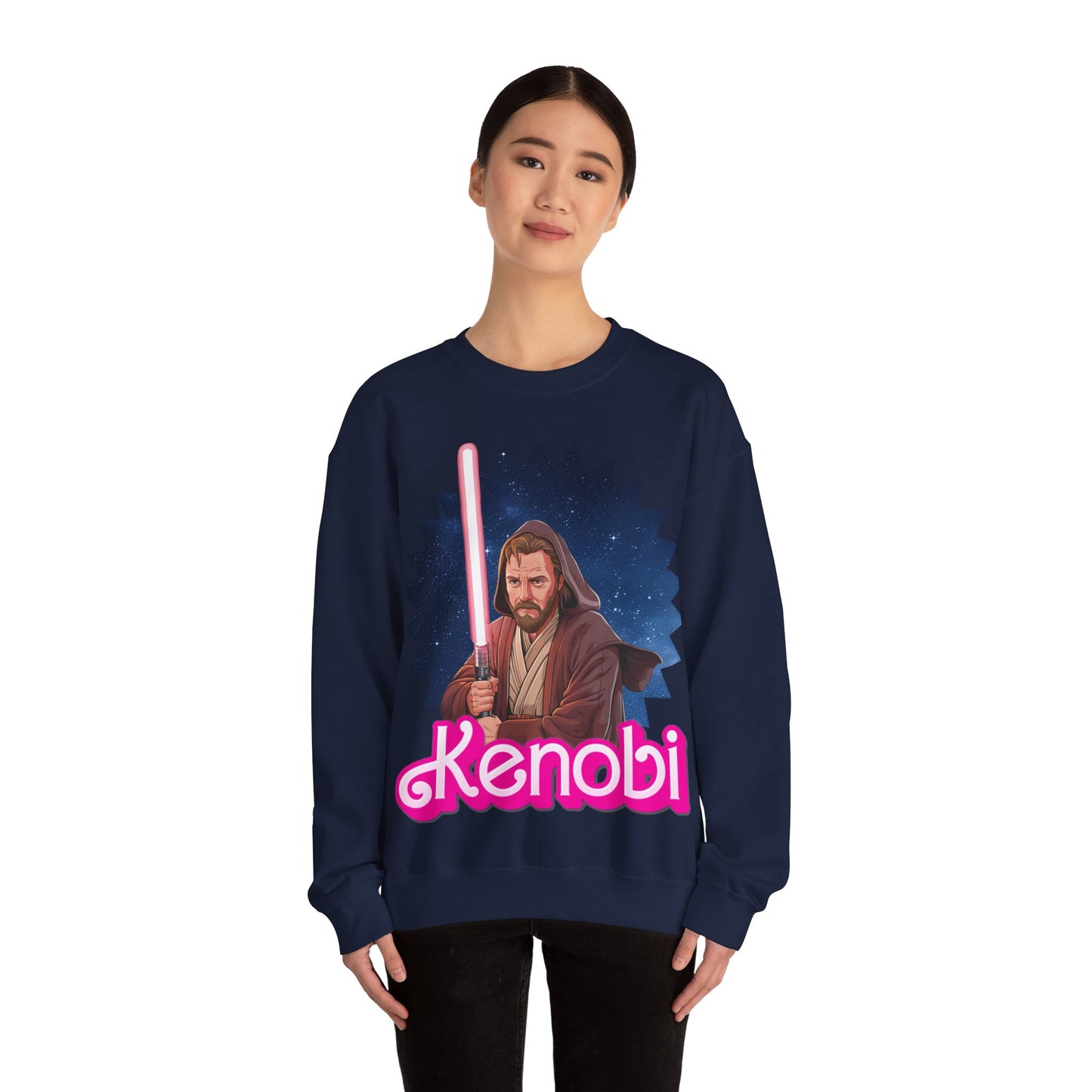Obi-Wan Kenobi Ken Barbie Movie Star Wars Unisex Heavy Blend Crewneck Sweatshirt Sweatshirts Barbie Ken Movies Star Wars Printify
