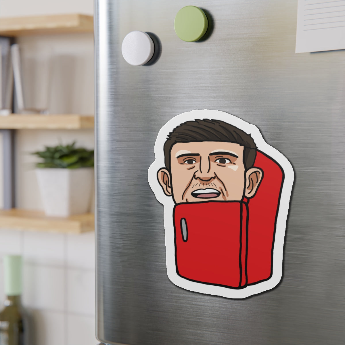 Harry Maguire The Fridge Manchester United Magnets 6 × 6" Die-Cut 1 pc Magnets Football Harry Maguire Manchester United The Fridge Printify