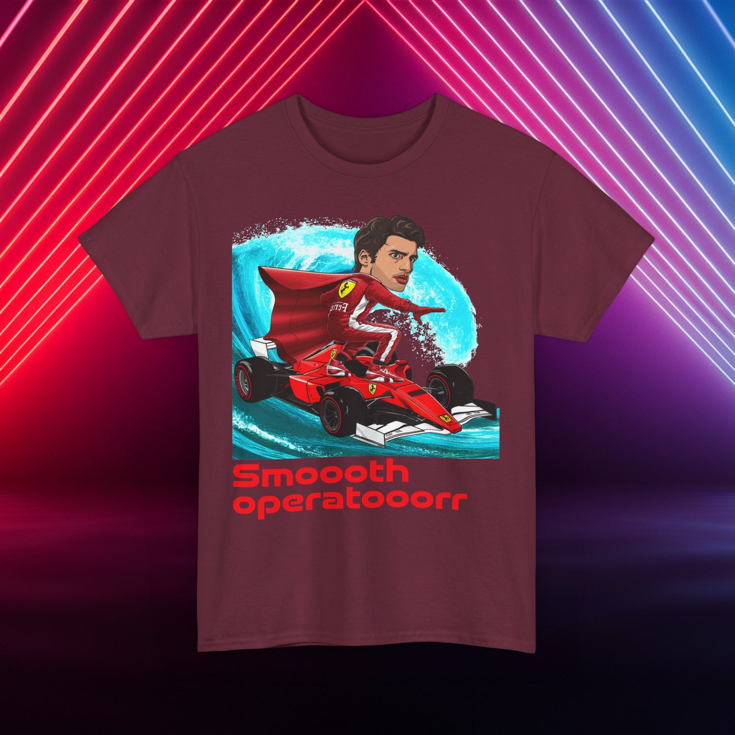 Carlos Sainz T-shirt Carlos Sainz Shirt Smooth Operator Shirt Ferrari T shirt Formula 1 Tee F1 Tshirt Ferrari Gift Ferrari Fan Shirt F1 Gift Maroon T-shirts Carlos Sainz F1 Ferrari Printify