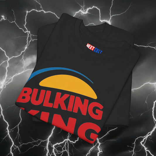 Bulking King Funny Gym T-Shirt – Pump Cover Tee for Bodybuilding, Workout & Gains – Fitness Meme Tshirt for Lifters & Gymbros T-shirts Bodybuilding Bulking Fast Food Fitness Gym Pump Cover Workout Printify
