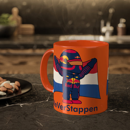 NeVerStappen Red Bull Formula 1 F1 Max Vertsappen Colorful Mugs, 11oz 11oz Orange Mugs Printify