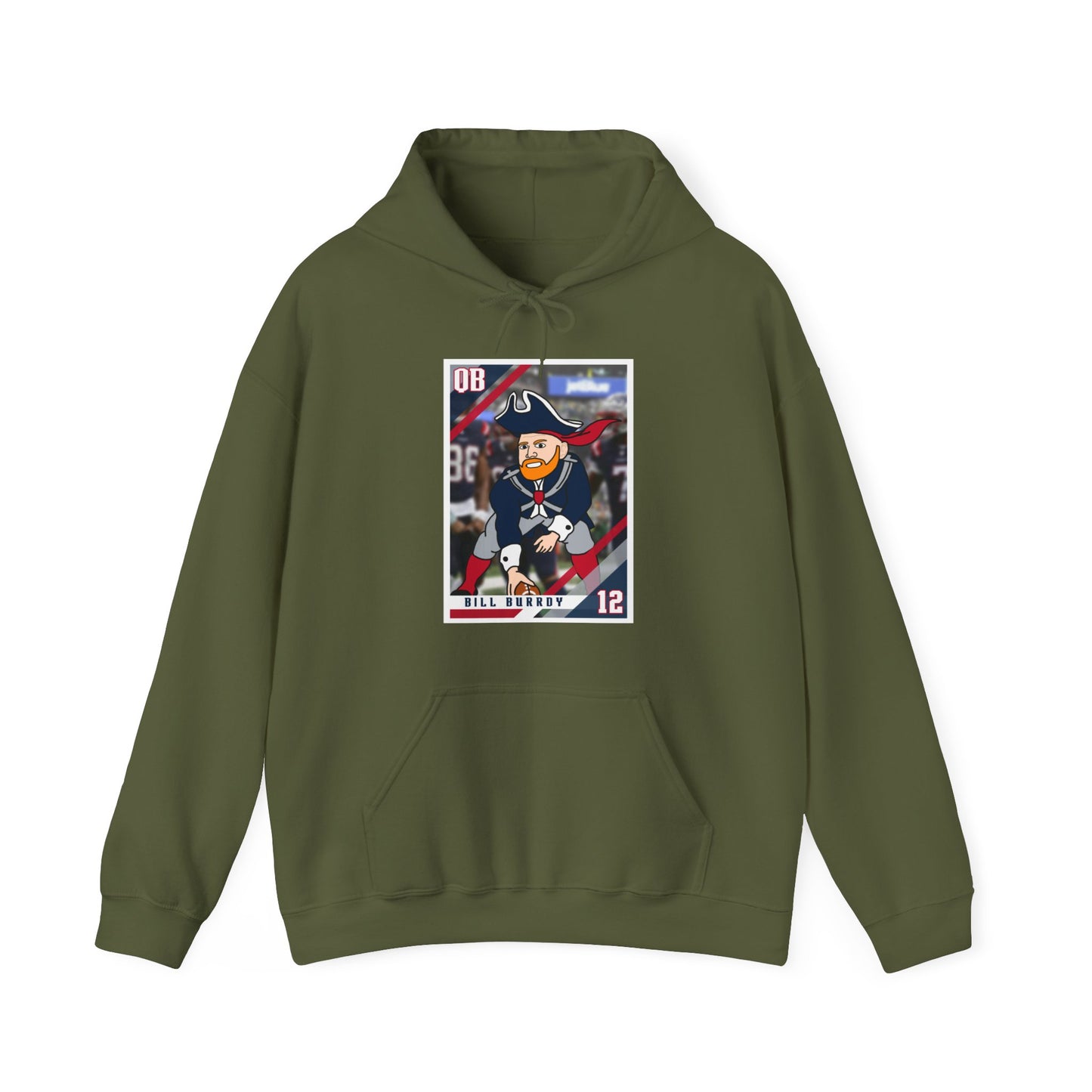 Bill Burrdy New England Patriots Tom Brady Bill Burr Unisex Heavy Blend Hooded Sweatshirt Hoodies American Football Bill Burr Monday Morning Podcast New England Patriots NFL Podcasts Stand-up Comedy Printify