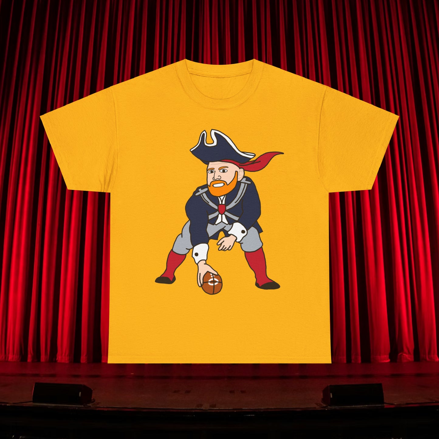 Bill Burrdy New England Patriots Tom Brady Bill Burr Unisex Heavy Cotton Tee T-shirts American Football Bill Burr Monday Morning Podcast New England Patriots NFL Podcasts Stand-up Comedy Printify