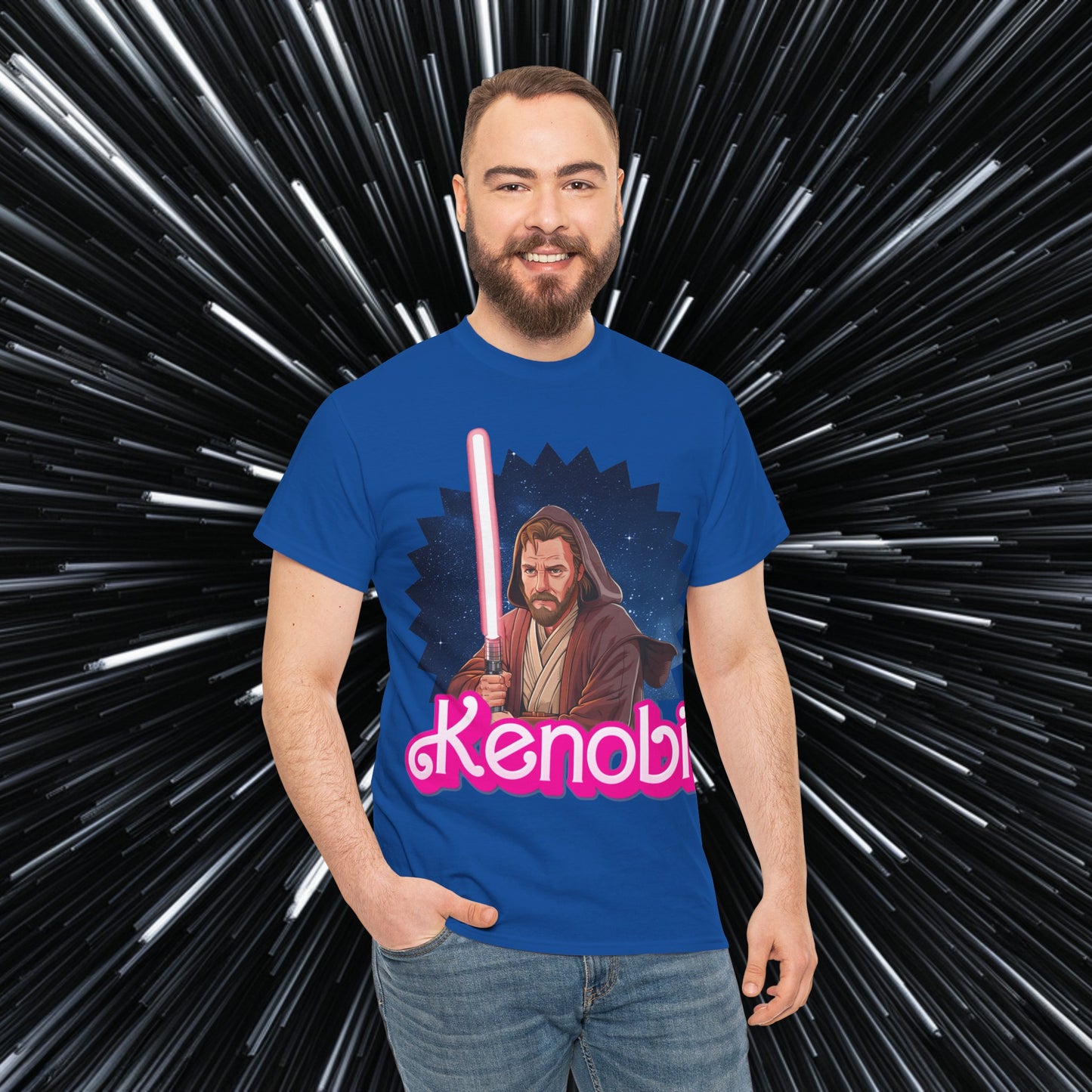 Obi-Wan Kenobi Ken Barbie Movie Star Wars Unisex Heavy Cotton Tee Royal T-shirts Barbie Ken Movies Star Wars Printify