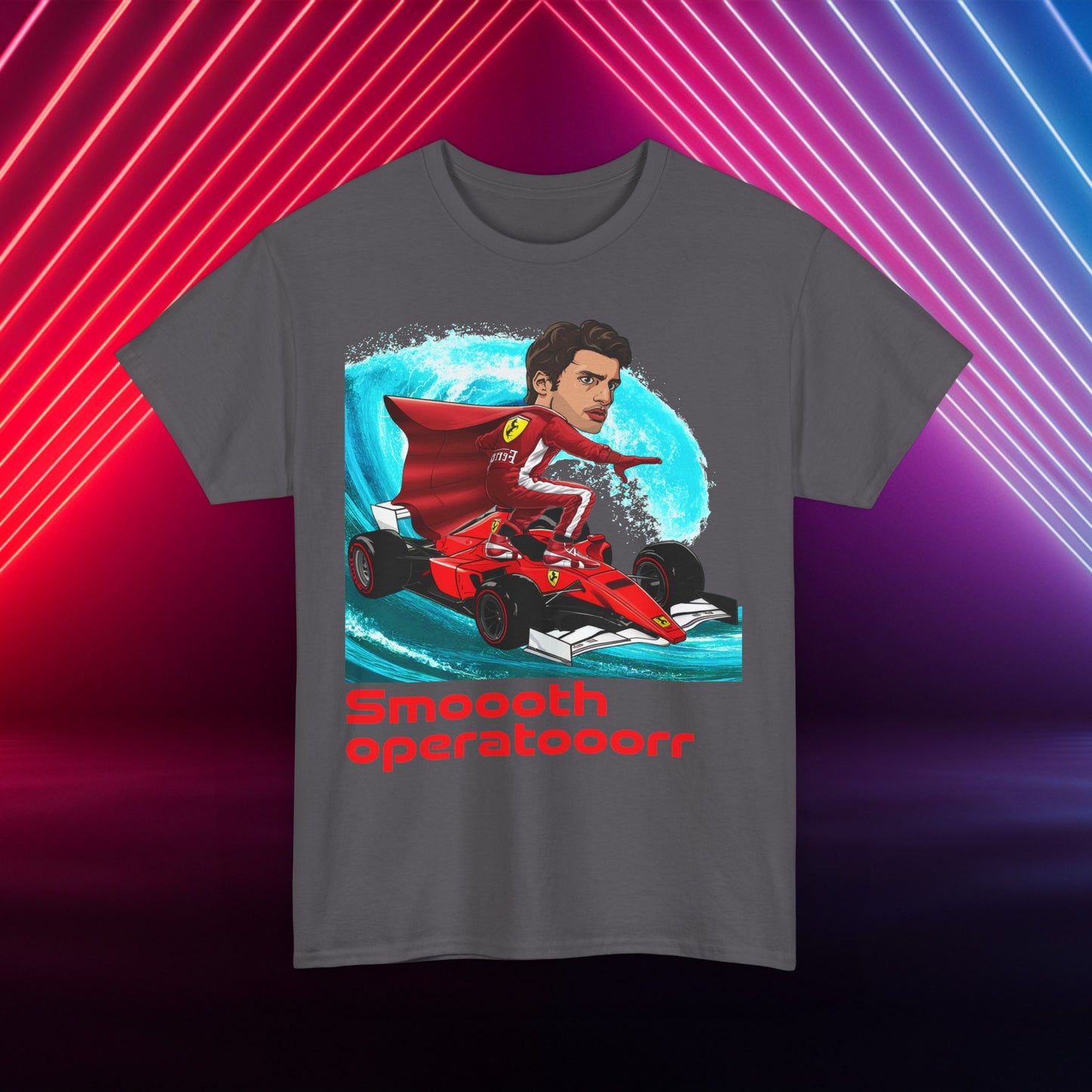 Carlos Sainz T-shirt Carlos Sainz Shirt Smooth Operator Shirt Ferrari T shirt Formula 1 Tee F1 Tshirt Ferrari Gift Ferrari Fan Shirt F1 Gift Charcoal T-shirts Carlos Sainz F1 Ferrari Printify