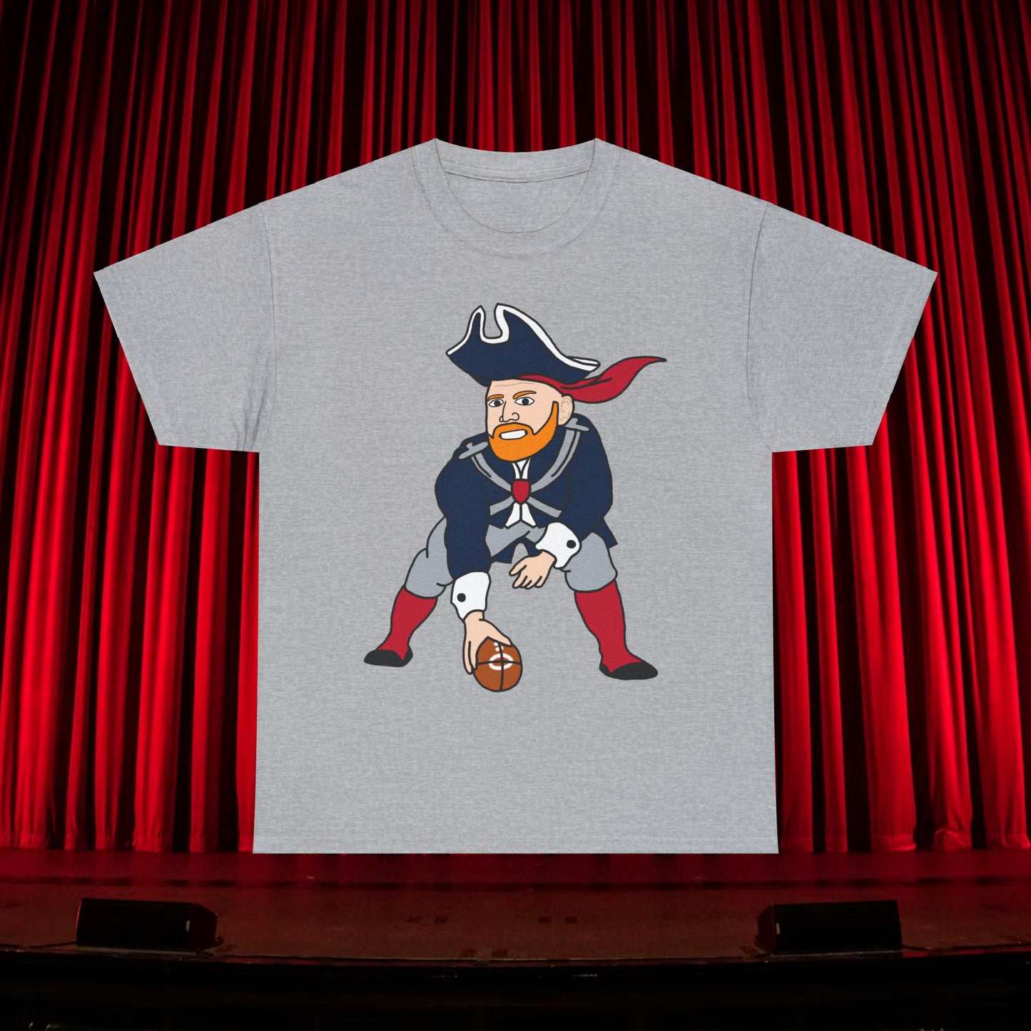 Bill Burrdy New England Patriots Tom Brady Bill Burr Unisex Heavy Cotton Tee T-shirts American Football Bill Burr Monday Morning Podcast New England Patriots NFL Podcasts Stand-up Comedy Printify