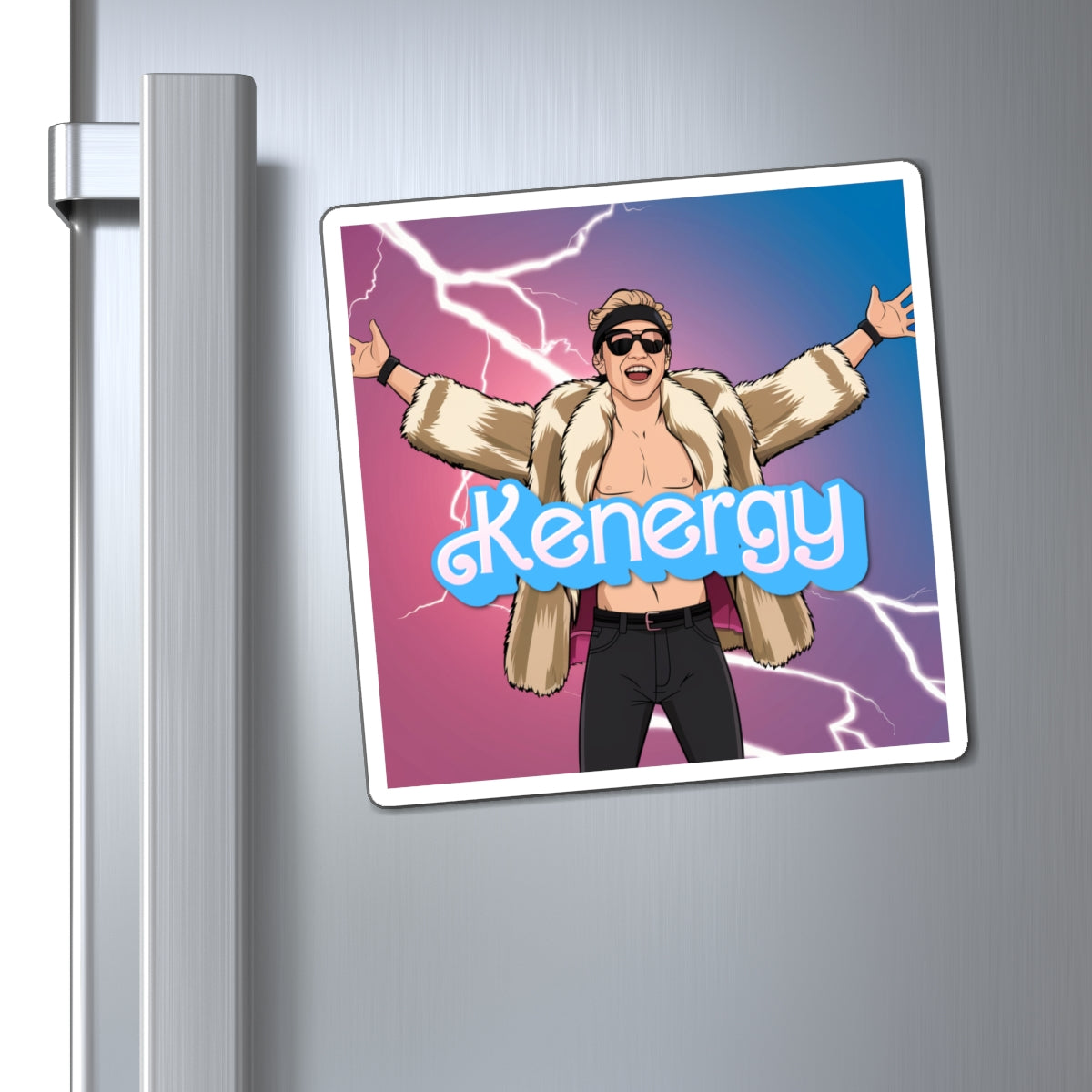 Kenergy Barbie Ryan Gosling Ken Magnet 6" × 6" Magnets Barbie Celebrities Ken Kenergy Movies Ryan Gosling Printify
