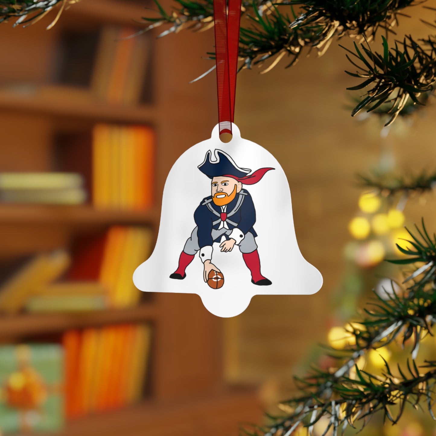 Bill Burrdy New England Patriots NFL Tom Brady Bill Burr Metal Ornaments Bell One Size Christmas American Football Bill Burr Monday Morning Podcast New England Patriots NFL Podcasts Stand-up Comedy Printify