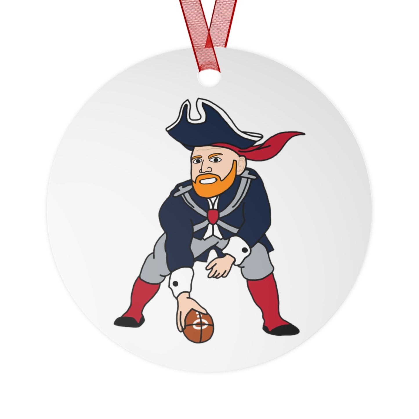 Bill Burrdy New England Patriots NFL Tom Brady Bill Burr Metal Ornaments Christmas American Football Bill Burr Monday Morning Podcast New England Patriots NFL Podcasts Stand-up Comedy Printify