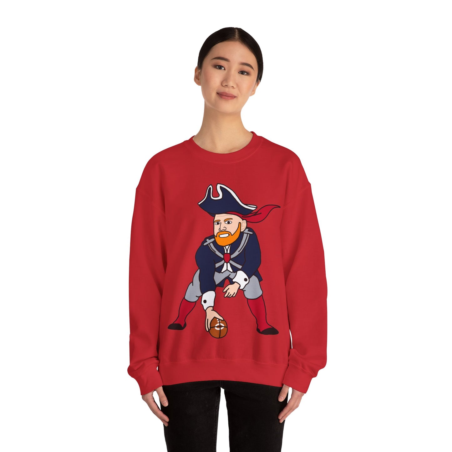 Bill Burrdy New England Patriots Tom Brady Bill Burr Unisex Heavy Blend Crewneck Sweatshirt Sweatshirts American Football Bill Burr Monday Morning Podcast New England Patriots NFL Podcasts Stand-up Comedy Printify
