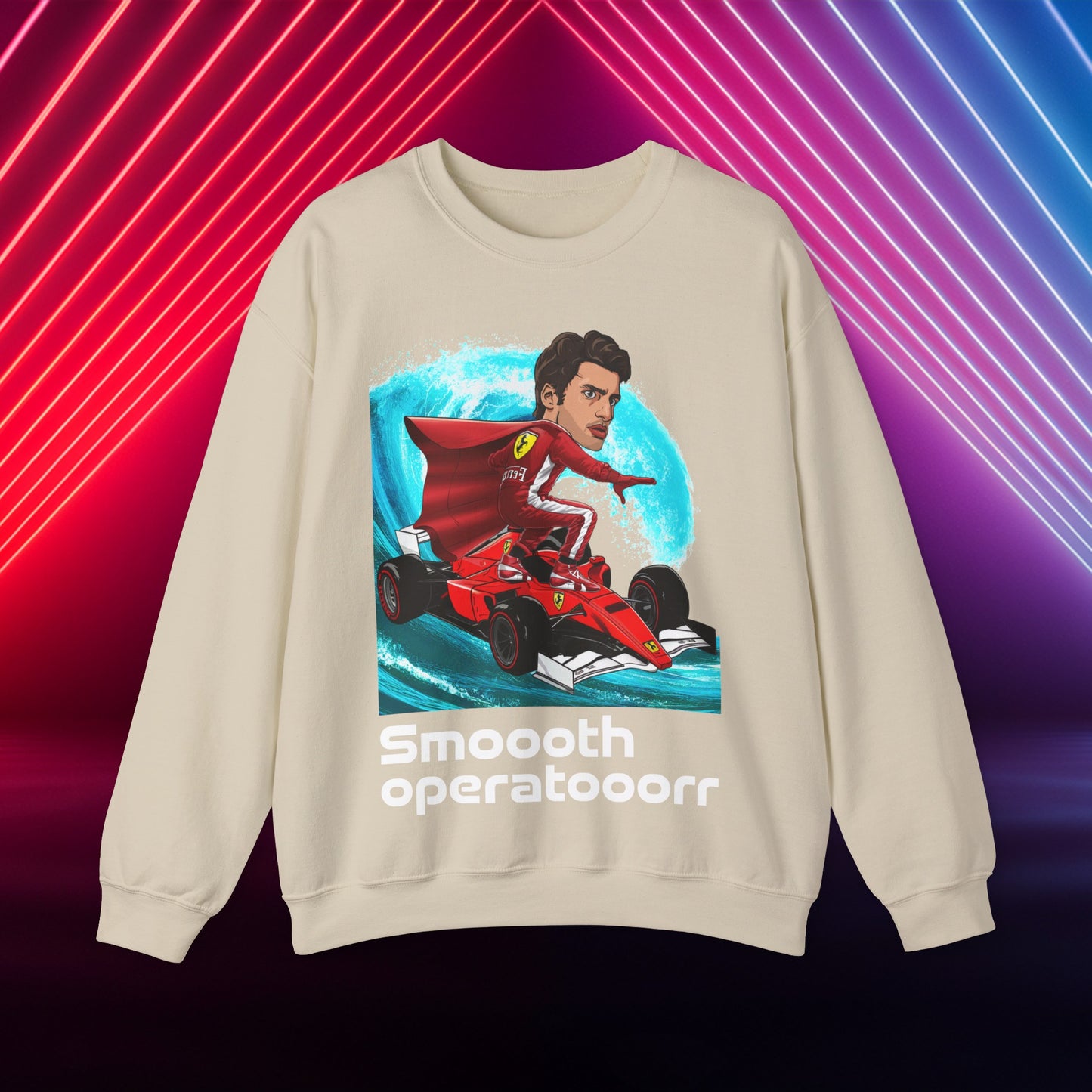 Carlos Sainz Sweatshirt Smooth Operator Jumper Ferrari Sweater Formula 1 Jumper F1 Sweater Ferrari Gift Ferrari Fan Jumper F1 Gift Scuderia Sand Sweatshirts Carlos Sainz F1 Ferrari Printify