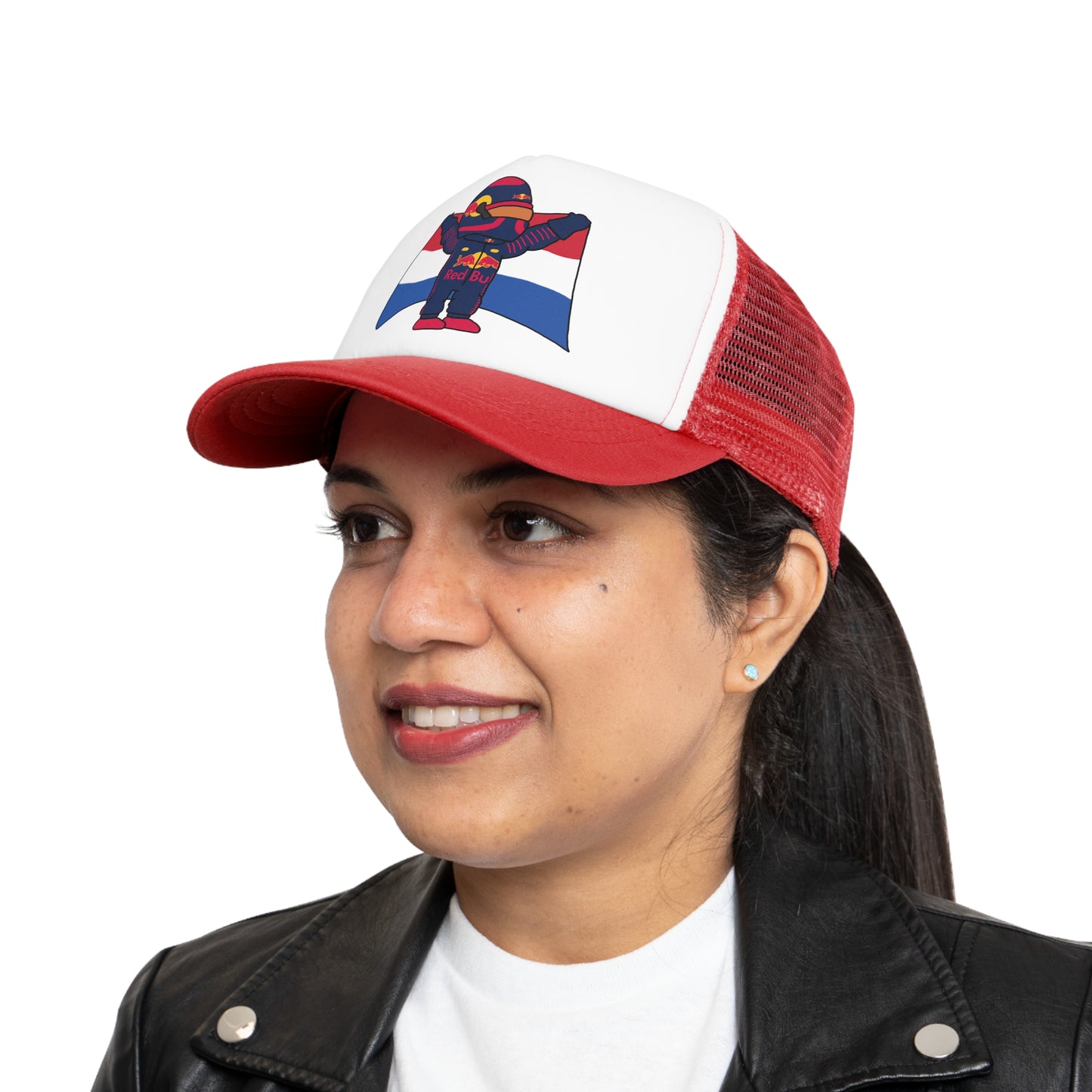 NeVerStappen Red Bull Formula 1 F1 Max Verstappen Mesh Cap Red One size Hats F1 Max Verstappen Red Bull Printify