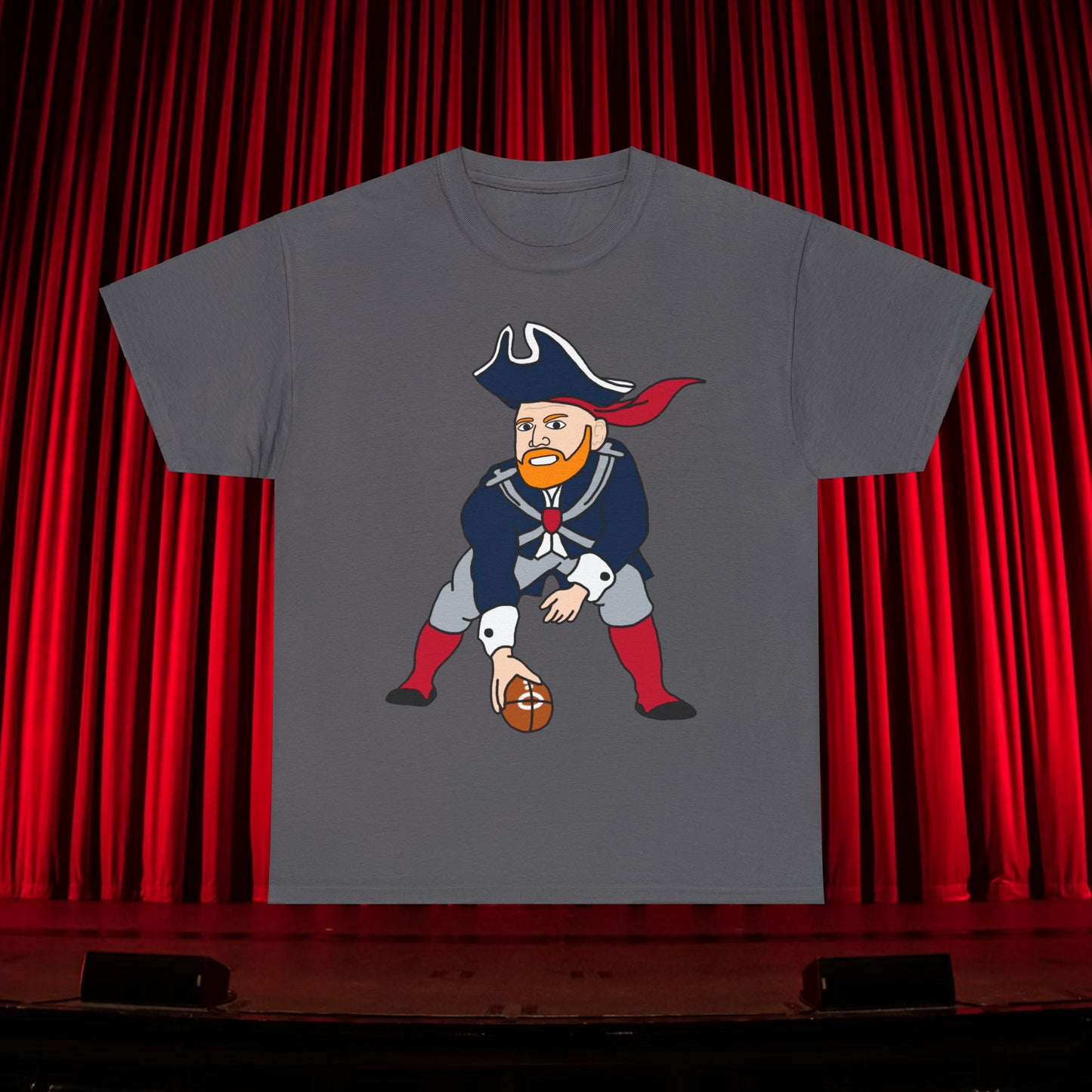 Bill Burrdy New England Patriots Tom Brady Bill Burr Unisex Heavy Cotton Tee T-shirts American Football Bill Burr Monday Morning Podcast New England Patriots NFL Podcasts Stand-up Comedy Printify