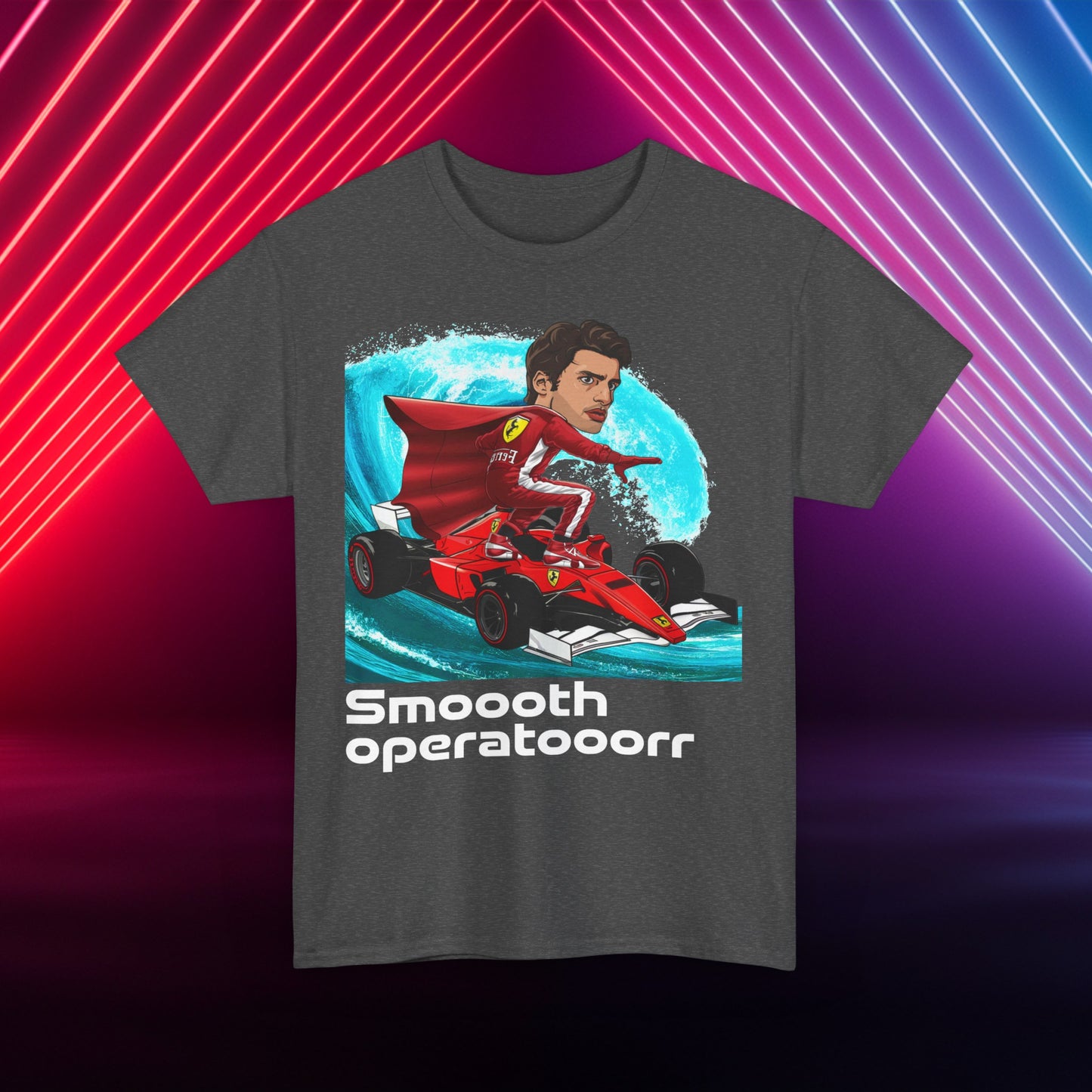 Carlos Sainz T-shirt Carlos Sainz Shirt Smooth Operator Shirt Ferrari T shirt Formula 1 Tee F1 Tshirt Ferrari Gift Ferrari Fan Shirt F1 Gift Dark Heather T-shirts Carlos Sainz F1 Ferrari Printify