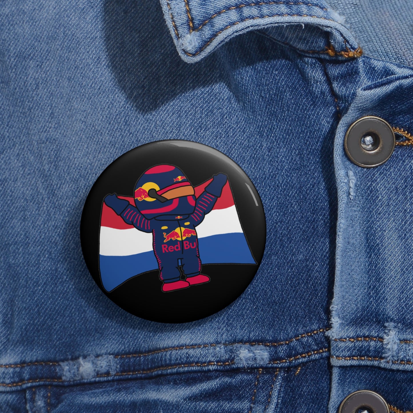 NeVerStappen Red Bull Formula 1 F1 Max Verstappen Custom Pin Button 2.25" Pins F1 Max Verstappen Red Bull Printify