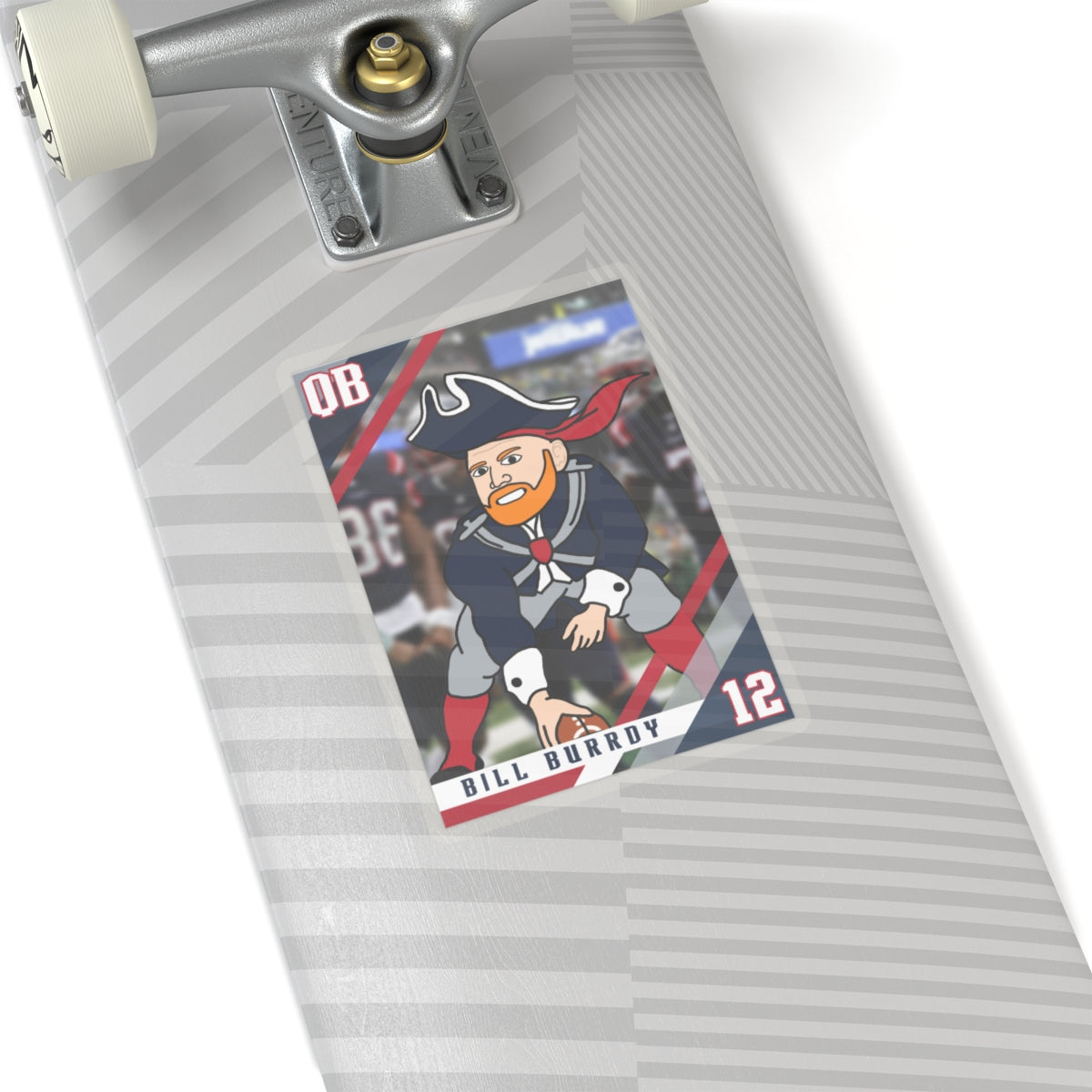 Bill Burrdy New England Patriots NFL Tom Brady Bill Burr Sticker 6" × 6" Transparent Stickers American Football Bill Burr Monday Morning Podcast New England Patriots NFL Podcasts Stand-up Comedy Printify