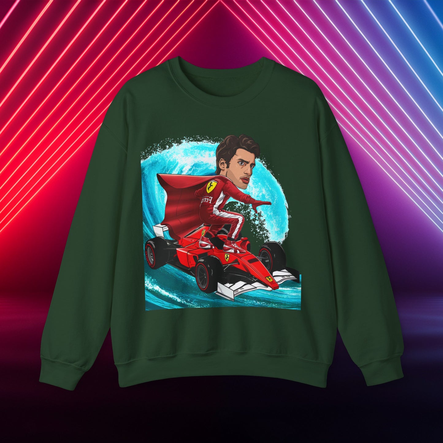 Carlos Sainz Sweatshirt Smooth Operator Jumper Ferrari Sweater Formula 1 Jumper F1 Sweater Ferrari Gift Ferrari Fan Jumper F1 Gift Scuderia Forest Green Sweatshirts Carlos Sainz F1 Ferrari Printify