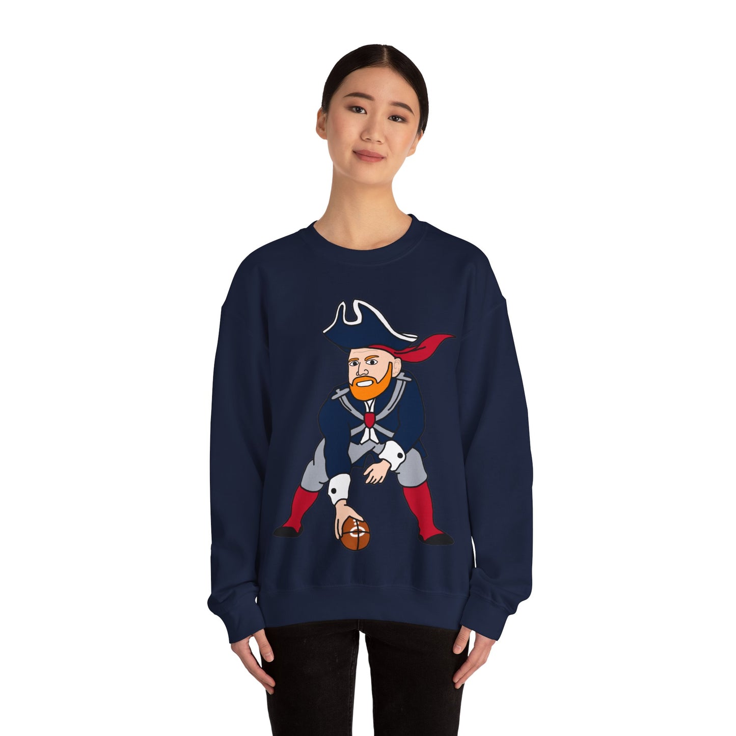 Bill Burrdy New England Patriots Tom Brady Bill Burr Unisex Heavy Blend Crewneck Sweatshirt Sweatshirts American Football Bill Burr Monday Morning Podcast New England Patriots NFL Podcasts Stand-up Comedy Printify