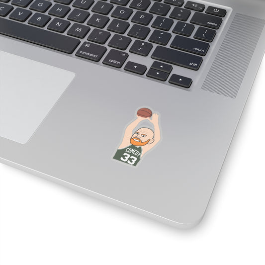 Bill Burrd Boston Celtics Larry Bird Bill Burr Stickers 2" × 2" Transparent Stickers Basketball Bill Burr Boston Celtics Monday Morning Podcast NBA Podcasts Stand-up Comedy Printify
