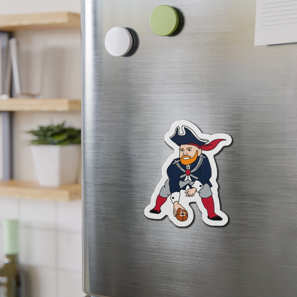 Bill Burrdy New England Patriots NFL Tom Brady Bill Burr Die-Cut Magnet 4" x 4" Die-Cut 1 pc Magnets American Football Bill Burr Monday Morning Podcast New England Patriots NFL Podcasts Stand-up Comedy Printify