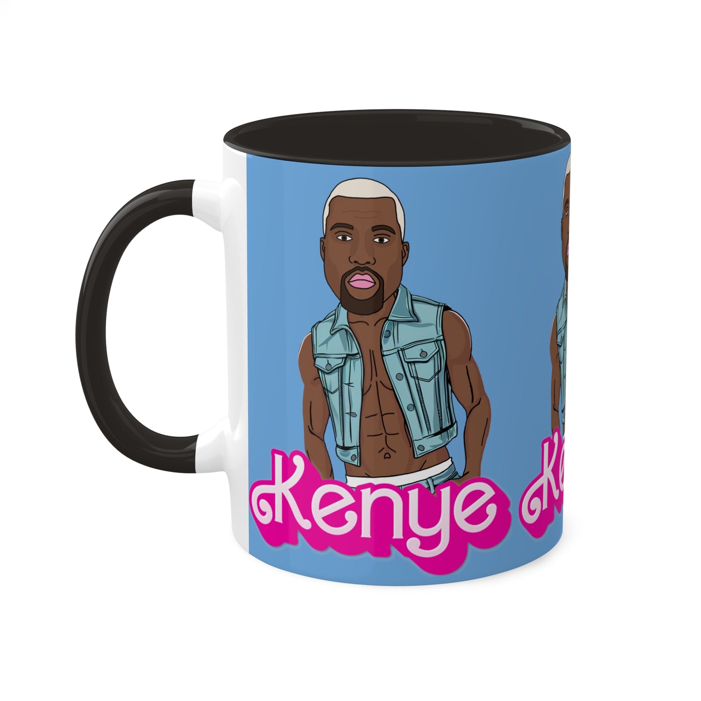 Kenye Barbie Ken Ryan Gosling Kanye West Colorful Mug Mugs Barbie Kanye West Ken Movies Music Printify