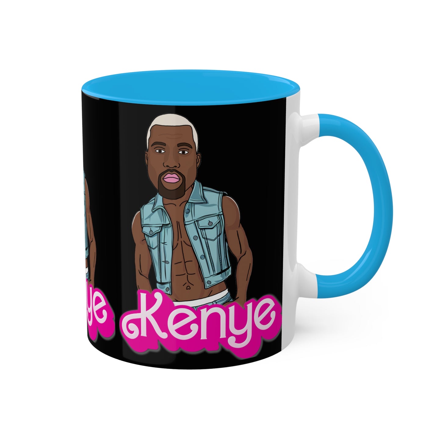Kenye Barbie Ken Ryan Gosling Kanye West Colorful Mug Mugs Barbie Kanye West Ken Movies Music Printify