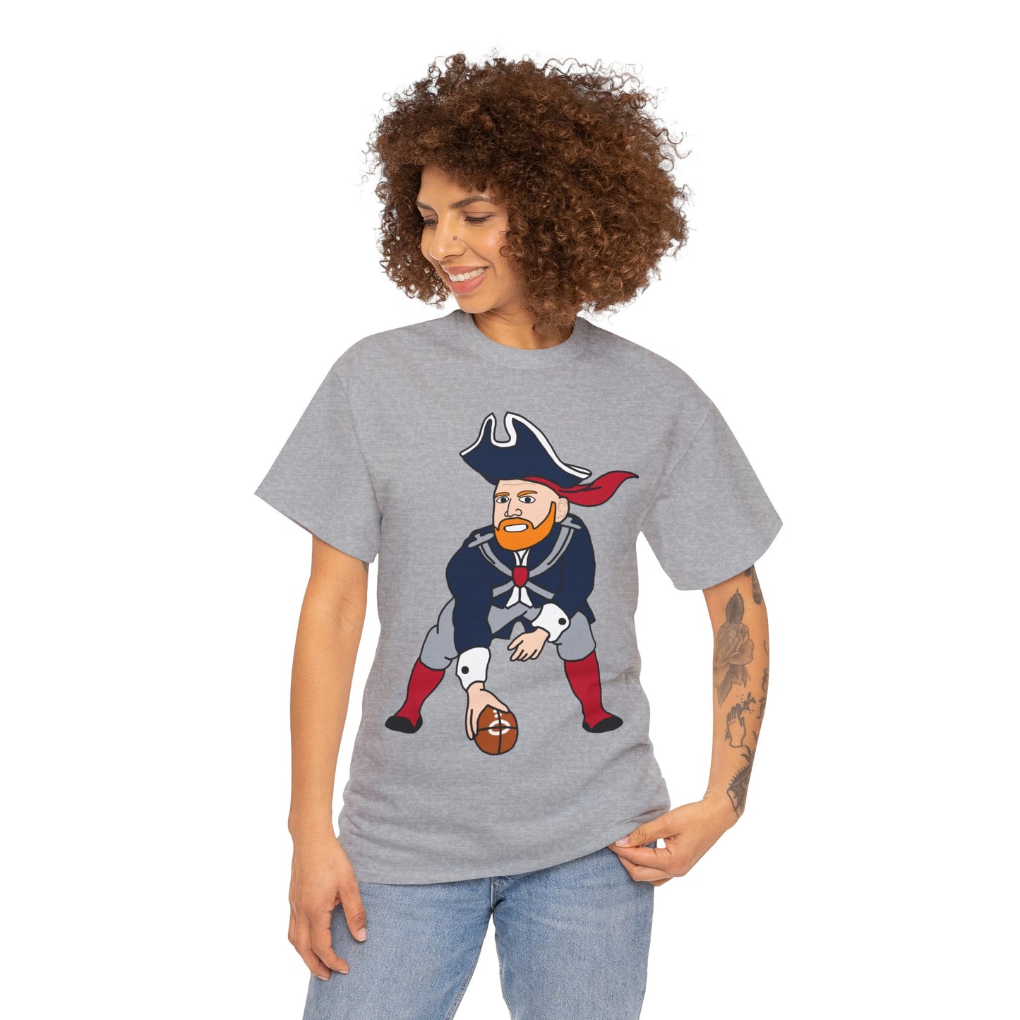 Bill Burrdy New England Patriots Tom Brady Bill Burr Unisex Heavy Cotton Tee T-shirts American Football Bill Burr Monday Morning Podcast New England Patriots NFL Podcasts Stand-up Comedy Printify