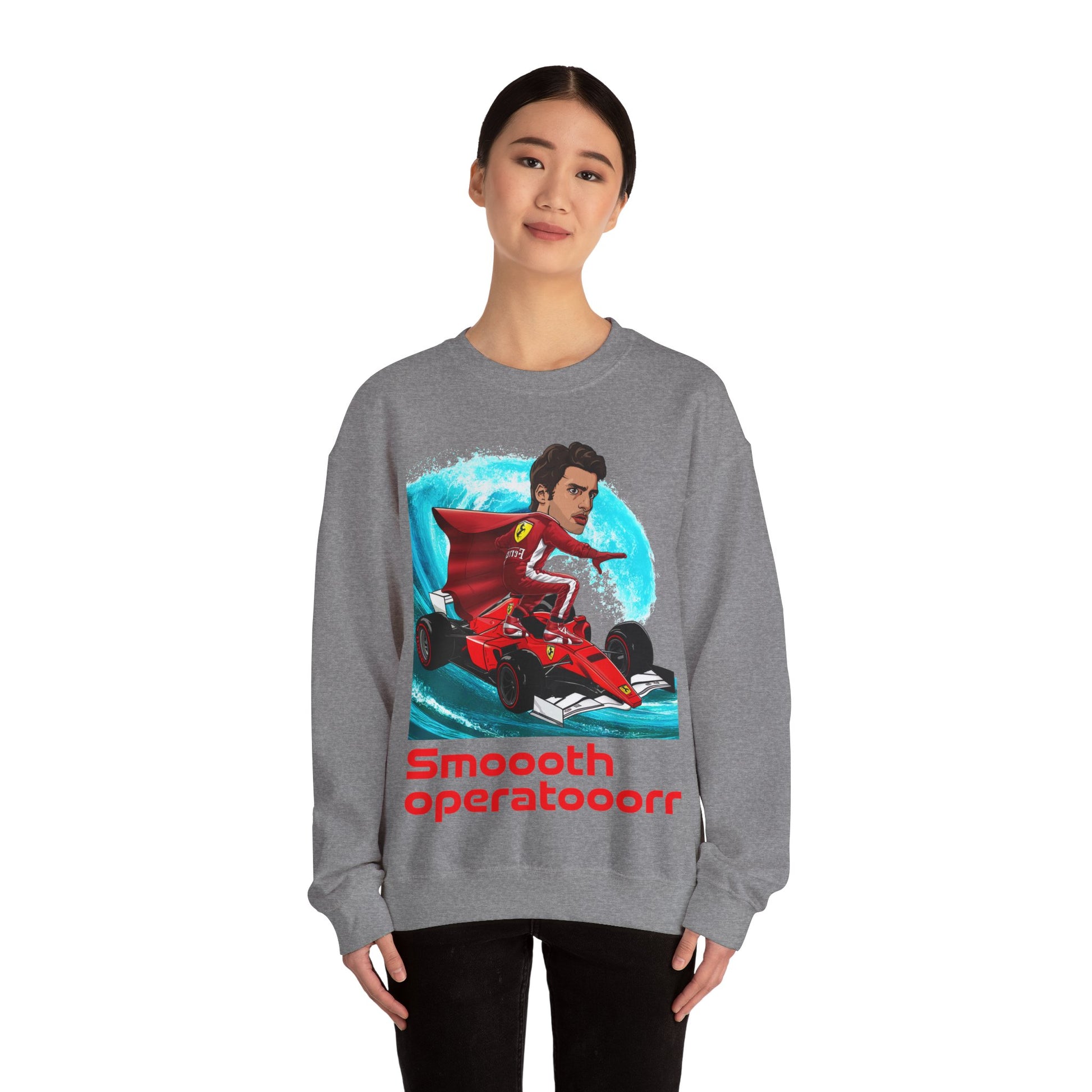 Carlos Sainz Sweatshirt Smooth Operator Jumper Ferrari Sweater Formula 1 Jumper F1 Sweater Ferrari Gift Ferrari Fan Jumper F1 Gift Scuderia Sweatshirts Carlos Sainz F1 Ferrari Printify