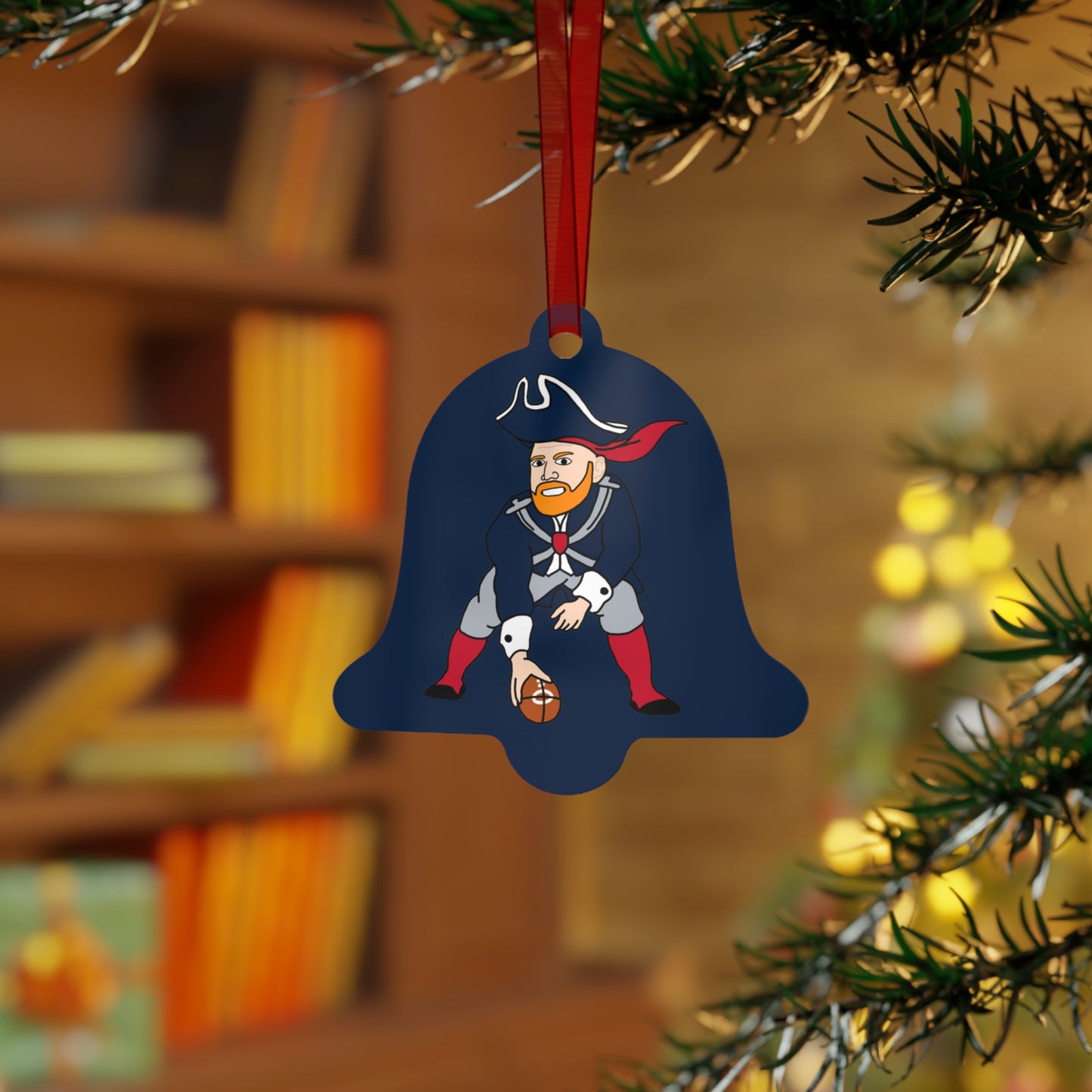 Bill Burrdy New England Patriots NFL Tom Brady Bill Burr Metal Ornaments Bell One Size Christmas American Football Bill Burr Monday Morning Podcast New England Patriots NFL Podcasts Stand-up Comedy Printify