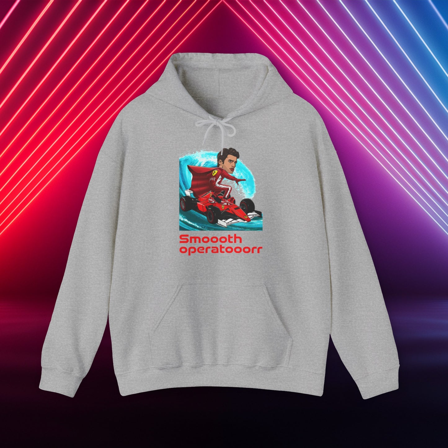 Carlos Sainz Hoodie Carlos Sainz Jumper Smooth Operator Pullover Ferrari Hoodie Formula 1 Hoodie F1 Hoodie Ferrari Gift Ferrari Fan Gift Sport Grey Hoodies Carlos Sainz F1 Ferrari Printify