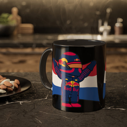 NeVerStappen Red Bull Formula 1 F1 Max Vertsappen Colorful Mugs, 11oz 11oz Black Mugs Printify