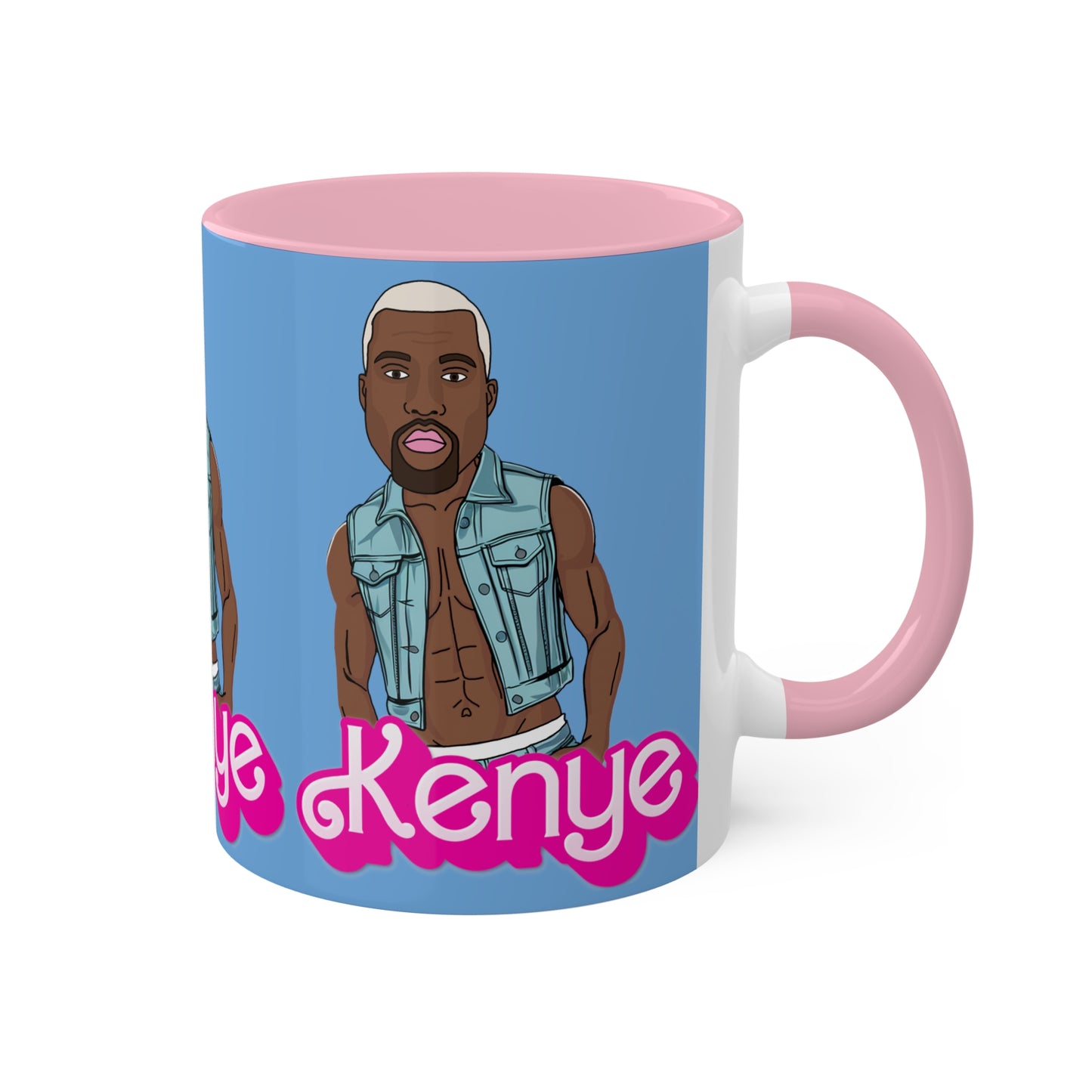 Kenye Barbie Ken Ryan Gosling Kanye West Colorful Mug Mugs Barbie Kanye West Ken Movies Music Printify