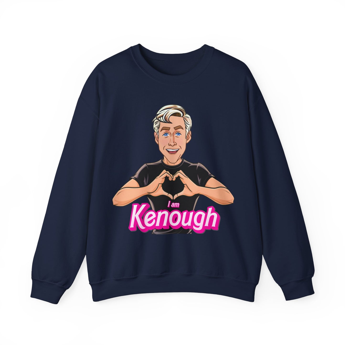 I am Kenough Ryan Gosling Ken Barbie Movie Unisex Heavy Blend Crewneck Sweatshirt Sweatshirts Barbie Celebrities Ken Movies Ryan Gosling Printify