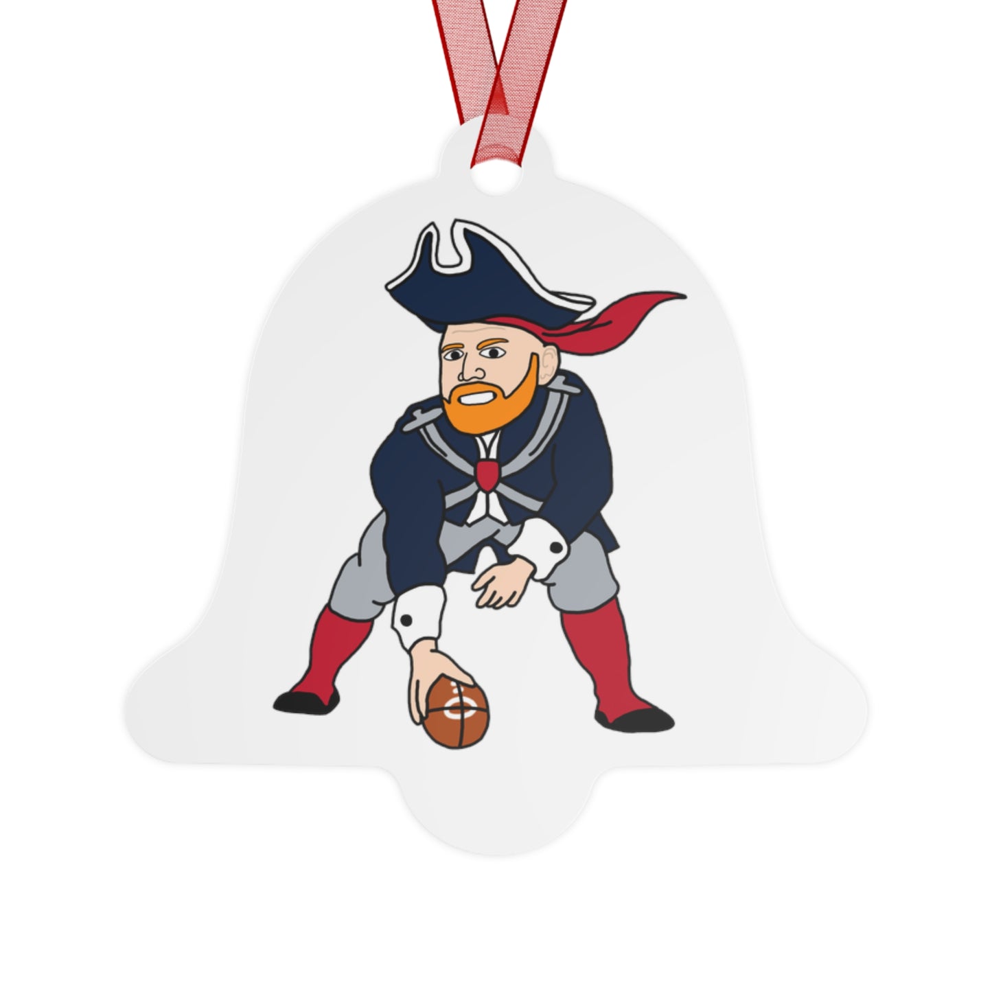 Bill Burrdy New England Patriots NFL Tom Brady Bill Burr Metal Ornaments Christmas American Football Bill Burr Monday Morning Podcast New England Patriots NFL Podcasts Stand-up Comedy Printify