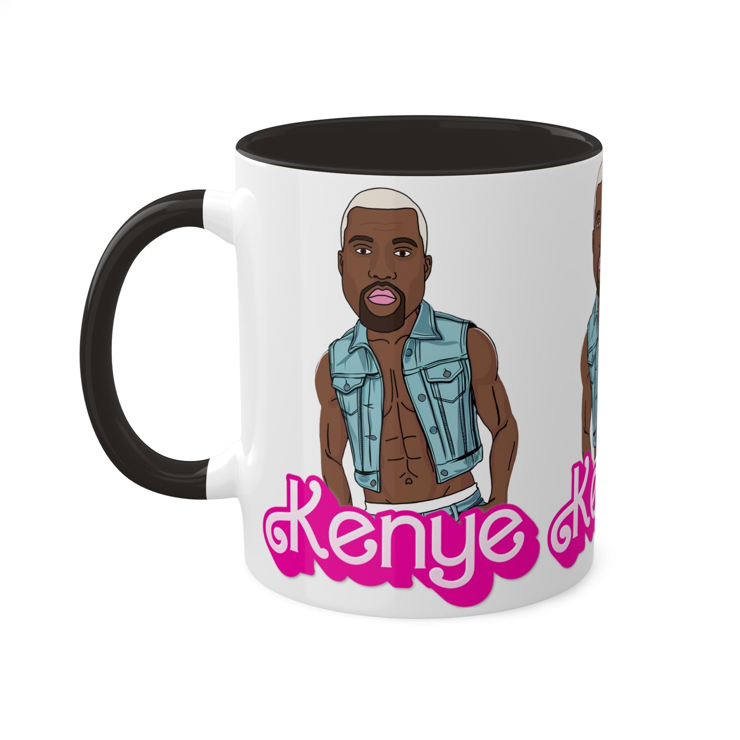 Kenye Barbie Ken Ryan Gosling Kanye West Colorful Mug Mugs Barbie Kanye West Ken Movies Music Printify