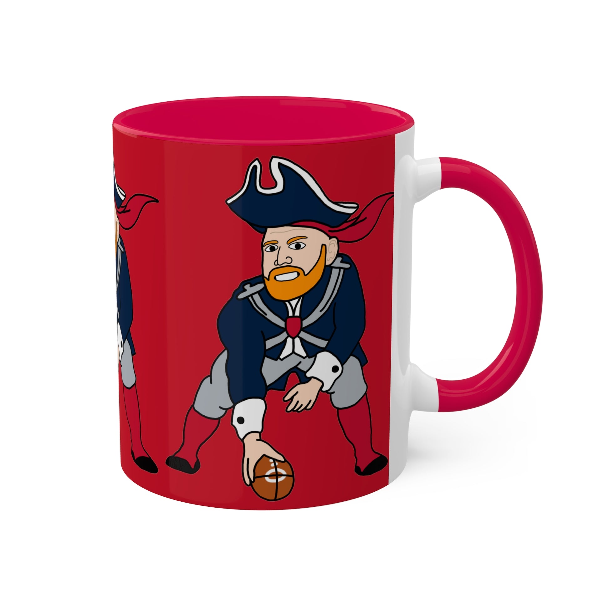 Bill Burrdy New England Patriots NFL Tom Brady Bill Burr Colorful Mug, 11oz Mugs American Football Bill Burr Monday Morning Podcast New England Patriots NFL Podcasts Stand-up Comedy Printify