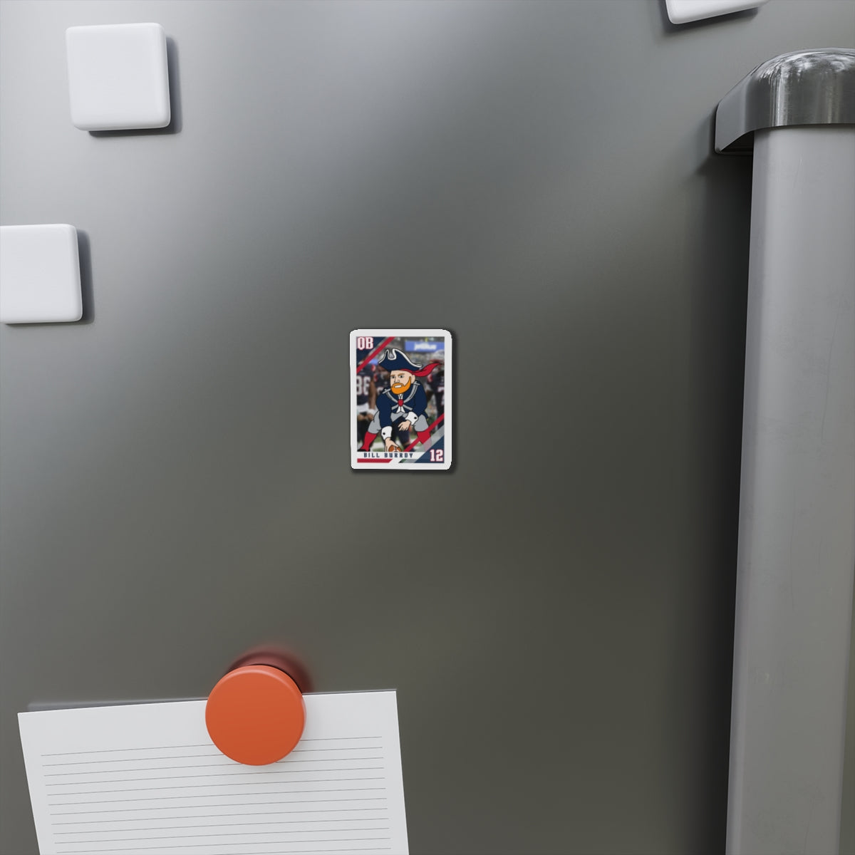 Bill Burrdy New England Patriots NFL Tom Brady Bill Burr Die-Cut Magnet Magnets American Football Bill Burr Monday Morning Podcast New England Patriots NFL Podcasts Stand-up Comedy Printify