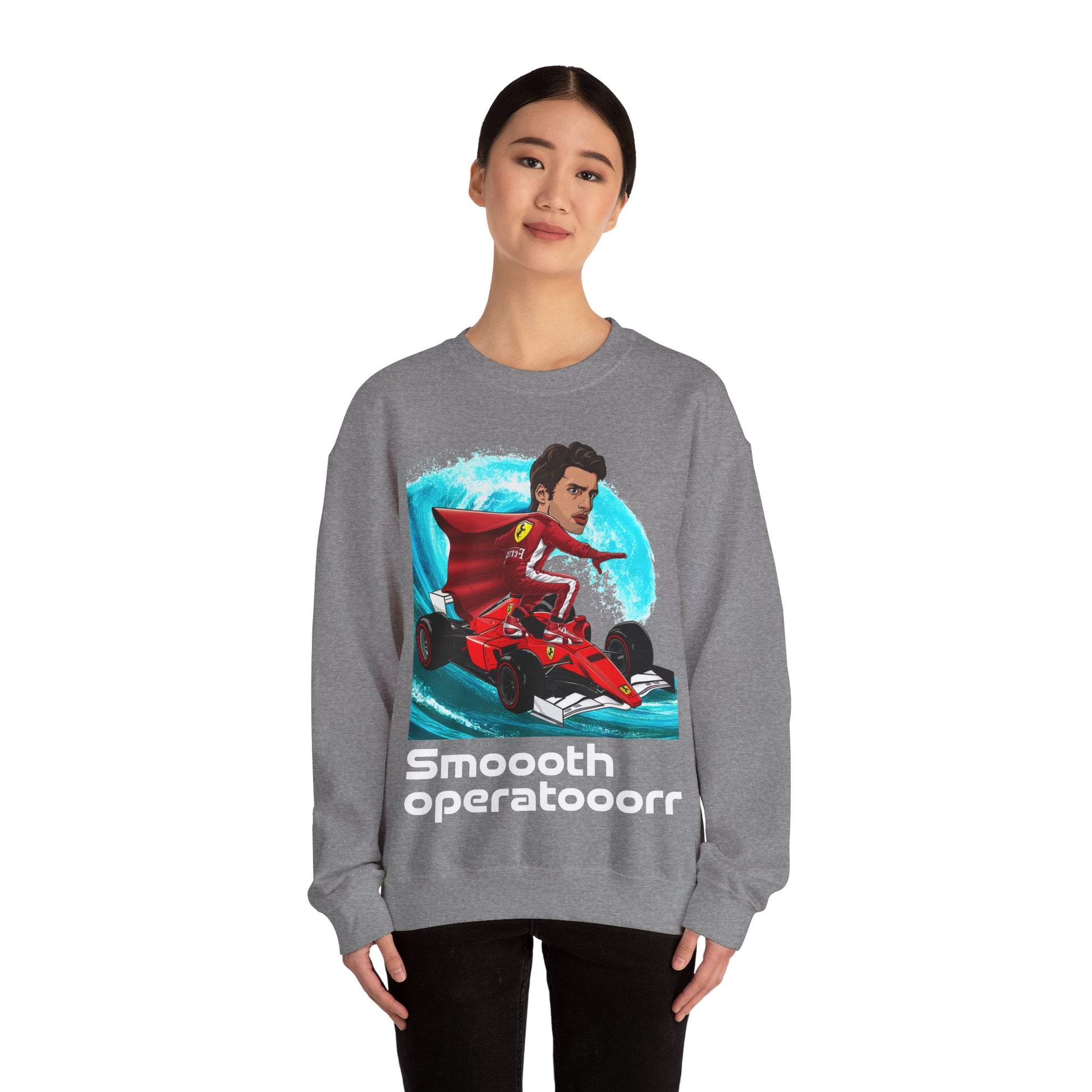 Carlos Sainz Sweatshirt Smooth Operator Jumper Ferrari Sweater Formula 1 Jumper F1 Sweater Ferrari Gift Ferrari Fan Jumper F1 Gift Scuderia Sweatshirts Carlos Sainz F1 Ferrari Printify