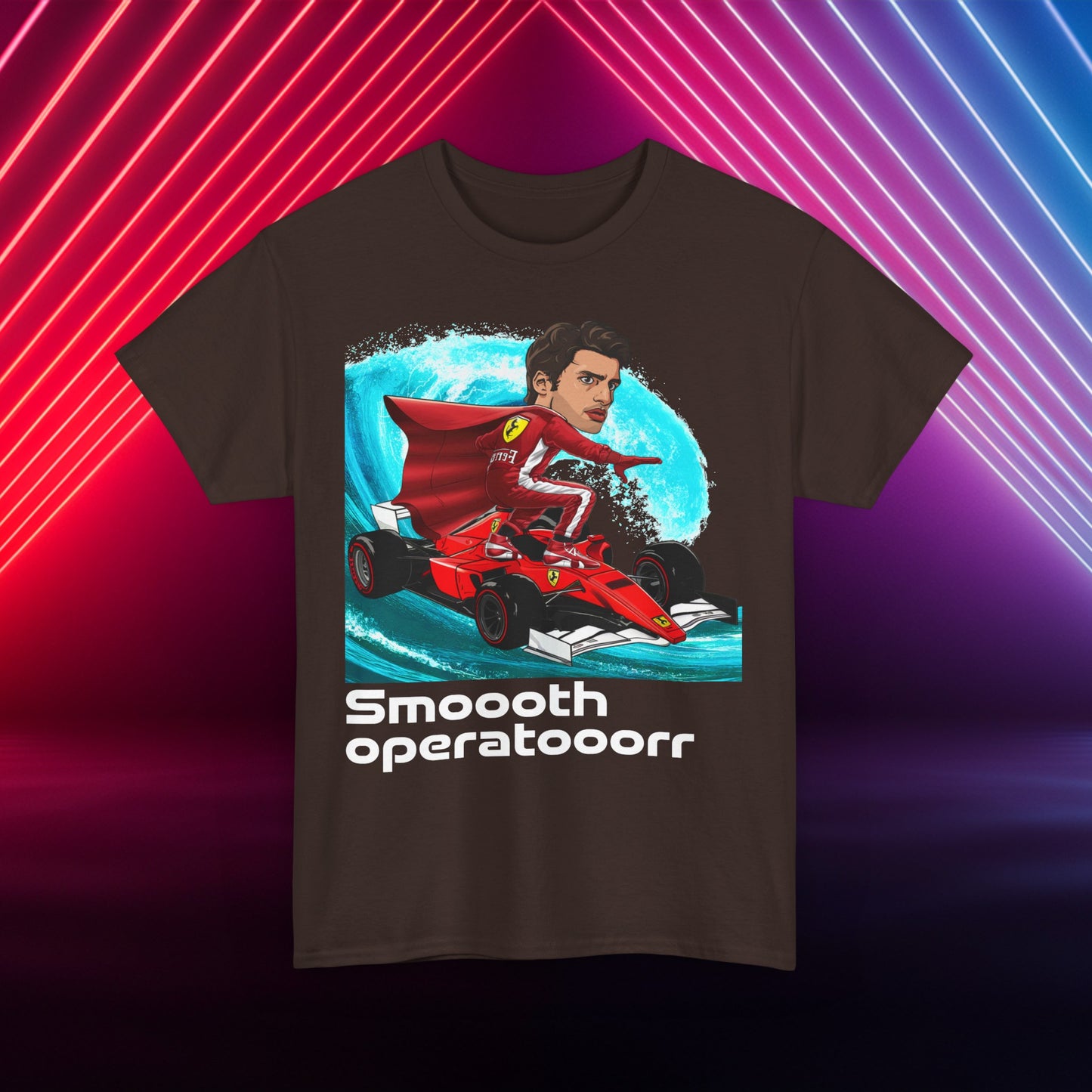 Carlos Sainz T-shirt Carlos Sainz Shirt Smooth Operator Shirt Ferrari T shirt Formula 1 Tee F1 Tshirt Ferrari Gift Ferrari Fan Shirt F1 Gift Dark Chocolate T-shirts Carlos Sainz F1 Ferrari Printify