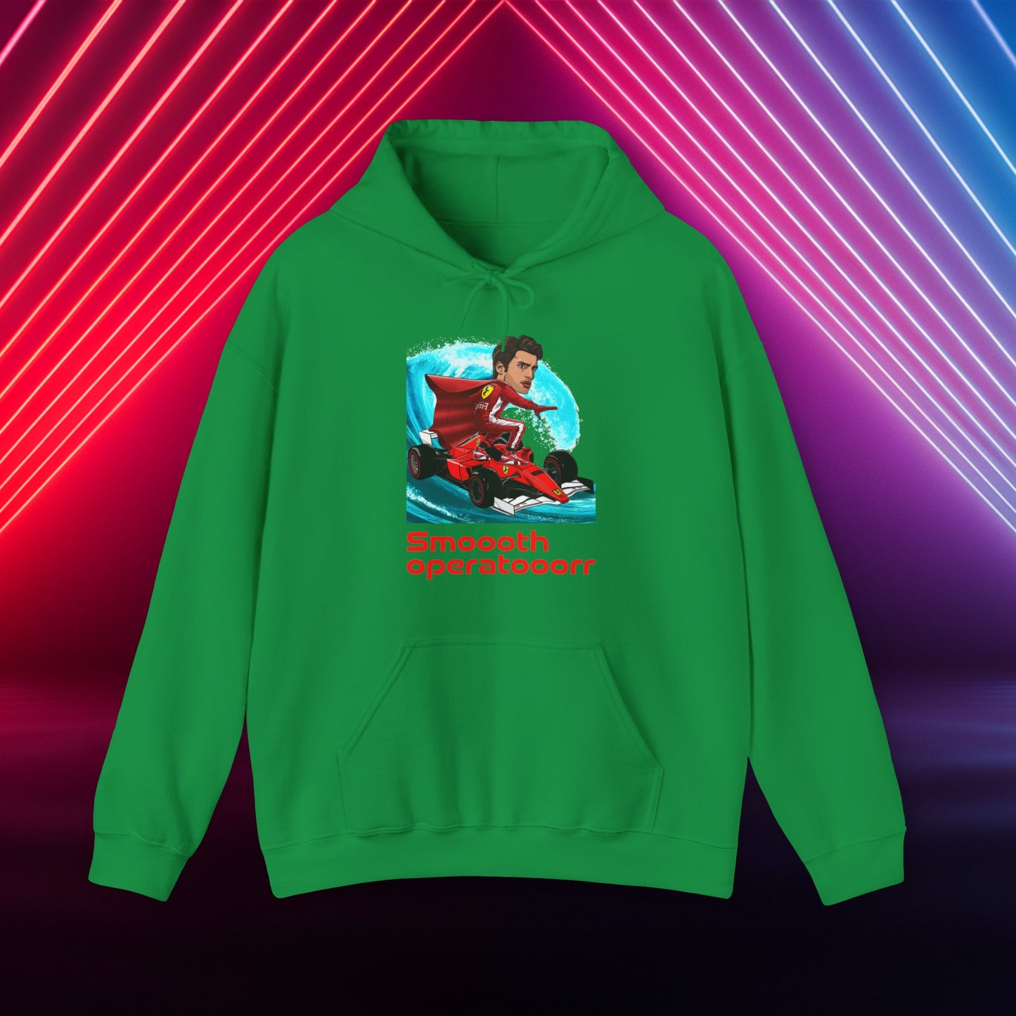 Carlos Sainz Hoodie Carlos Sainz Jumper Smooth Operator Pullover Ferrari Hoodie Formula 1 Hoodie F1 Hoodie Ferrari Gift Ferrari Fan Gift Irish Green Hoodies Carlos Sainz F1 Ferrari Printify