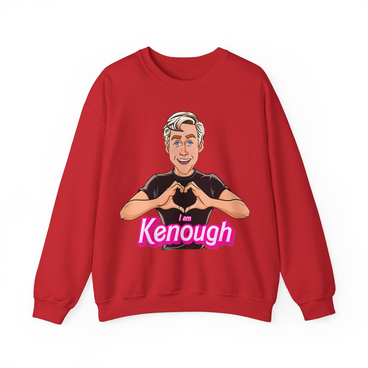 I am Kenough Ryan Gosling Ken Barbie Movie Unisex Heavy Blend Crewneck Sweatshirt Sweatshirts Barbie Celebrities Ken Movies Ryan Gosling Printify