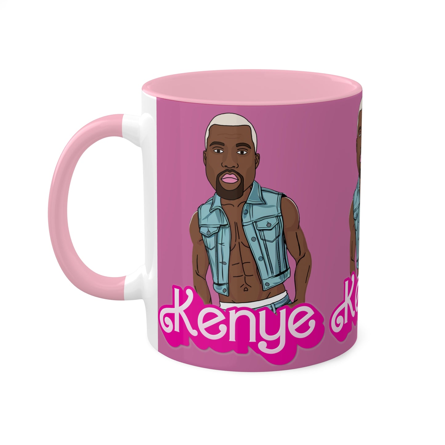 Kenye Barbie Ken Ryan Gosling Kanye West Colorful Mug Mugs Barbie Kanye West Ken Movies Music Printify