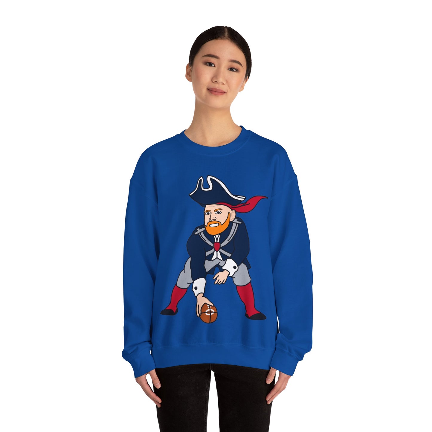 Bill Burrdy New England Patriots Tom Brady Bill Burr Unisex Heavy Blend Crewneck Sweatshirt Sweatshirts American Football Bill Burr Monday Morning Podcast New England Patriots NFL Podcasts Stand-up Comedy Printify