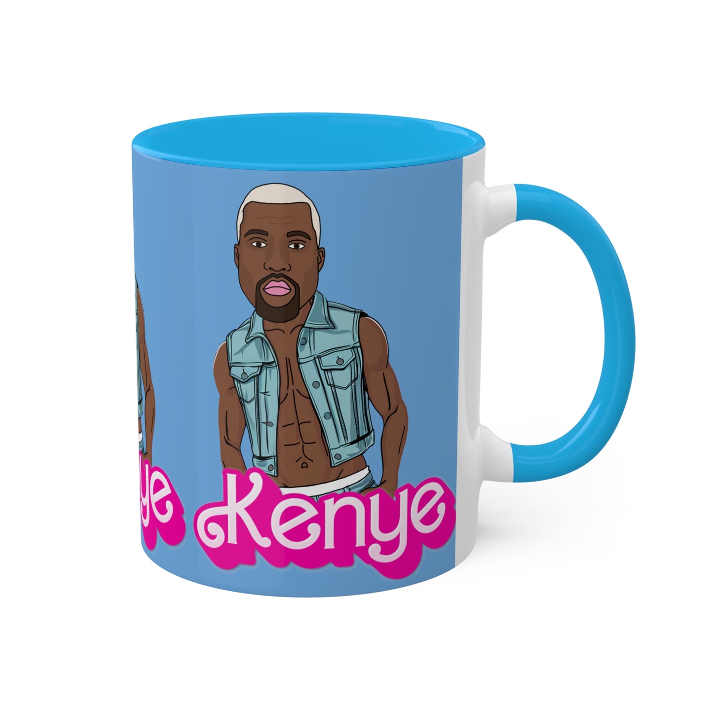 Kenye Barbie Ken Ryan Gosling Kanye West Colorful Mug Mugs Barbie Kanye West Ken Movies Music Printify