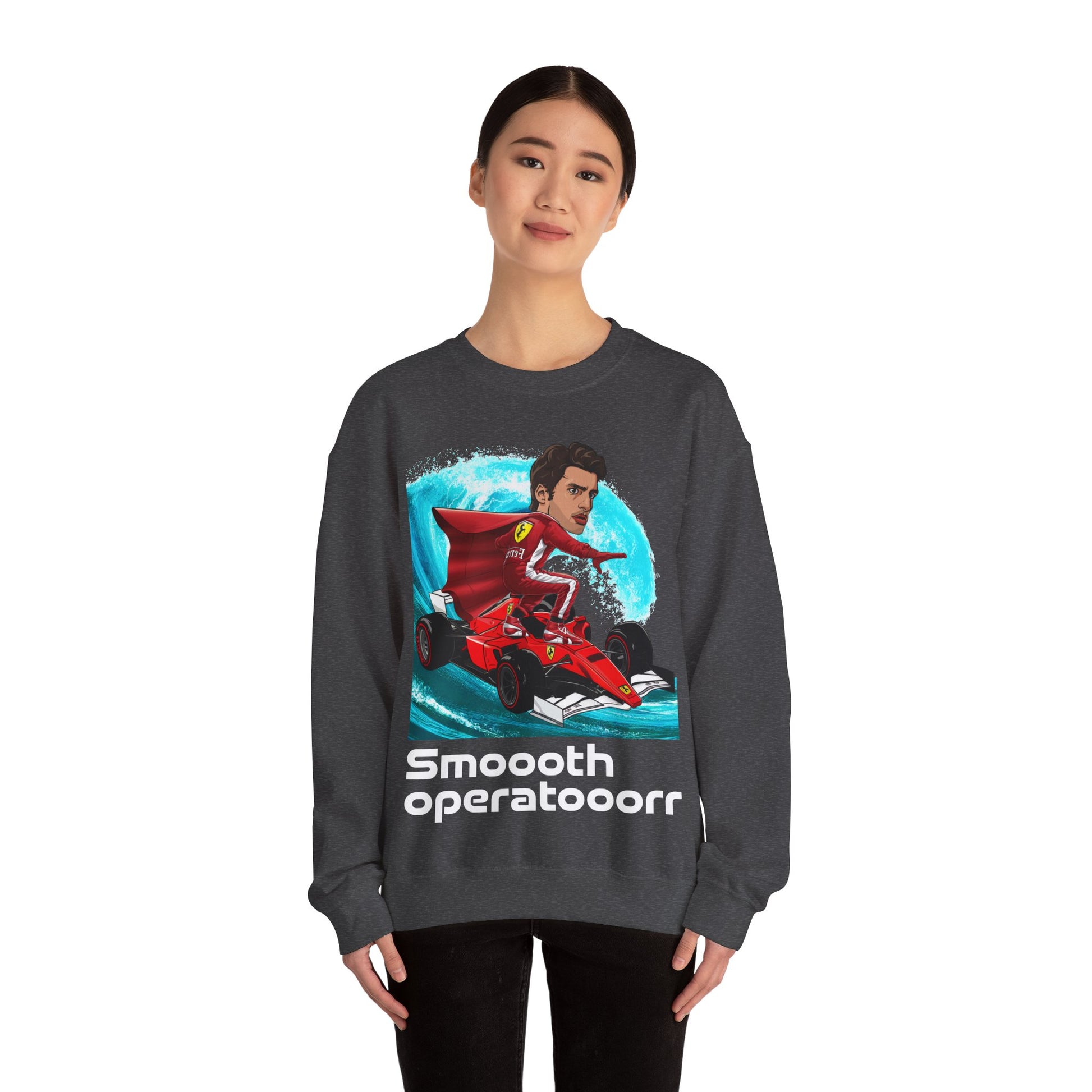 Carlos Sainz Sweatshirt Smooth Operator Jumper Ferrari Sweater Formula 1 Jumper F1 Sweater Ferrari Gift Ferrari Fan Jumper F1 Gift Scuderia Sweatshirts Carlos Sainz F1 Ferrari Printify