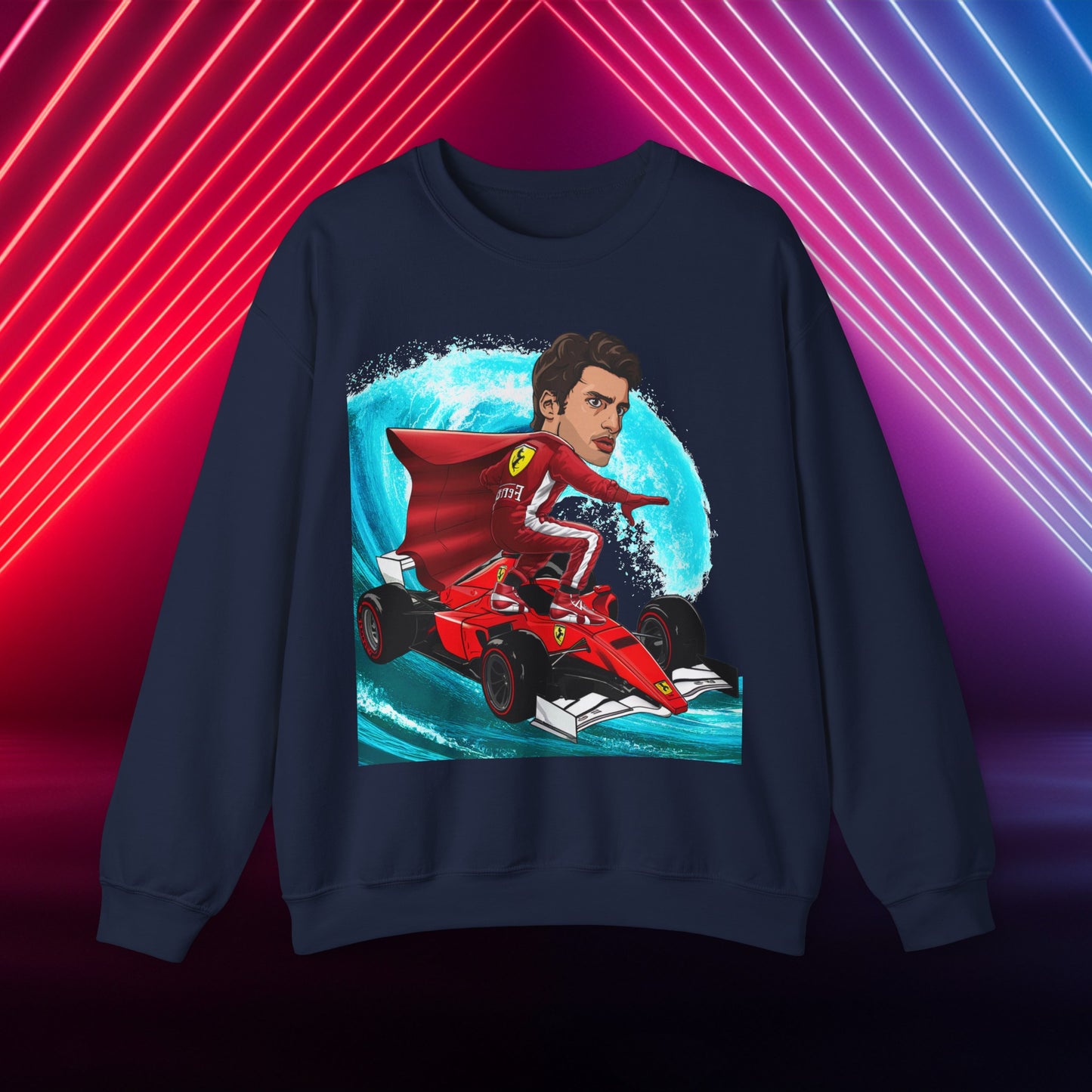 Carlos Sainz Sweatshirt Smooth Operator Jumper Ferrari Sweater Formula 1 Jumper F1 Sweater Ferrari Gift Ferrari Fan Jumper F1 Gift Scuderia Navy Sweatshirts Carlos Sainz F1 Ferrari Printify