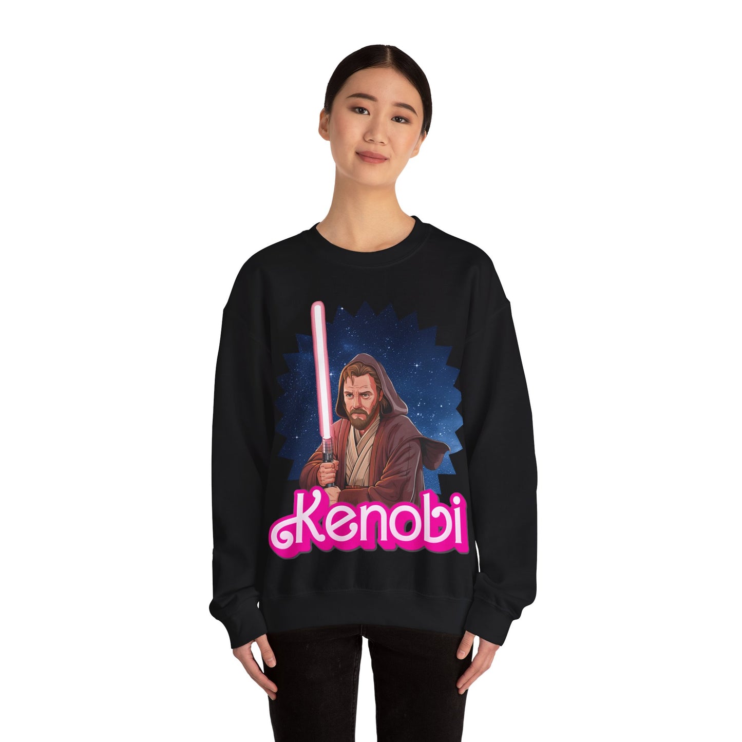 Obi-Wan Kenobi Ken Barbie Movie Star Wars Unisex Heavy Blend Crewneck Sweatshirt Sweatshirts Barbie Ken Movies Star Wars Printify