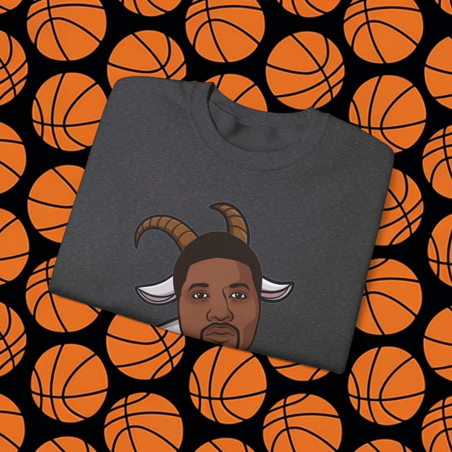 Paul George G.O.A.T. Sweatshirt - Funny Basketball Meme Jumper - Greatest of All Time Pullover for Basketball Fans - Perfect Gift for Paul George Fans Sweatshirts Basketball G.O.A.T. Indiana Pacers Los Angeles Clippers NBA Paul George Philadelphia 76ers Printify