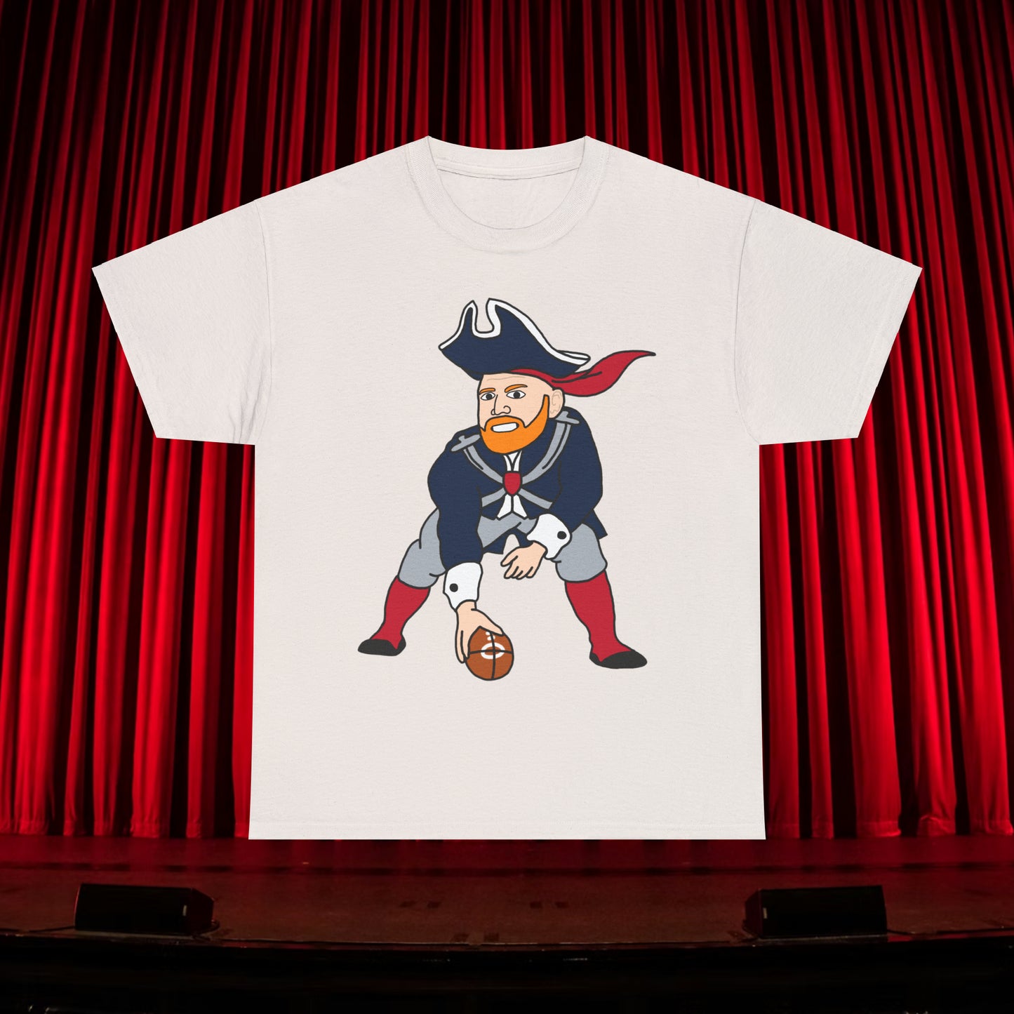 Bill Burrdy New England Patriots Tom Brady Bill Burr Unisex Heavy Cotton Tee T-shirts American Football Bill Burr Monday Morning Podcast New England Patriots NFL Podcasts Stand-up Comedy Printify
